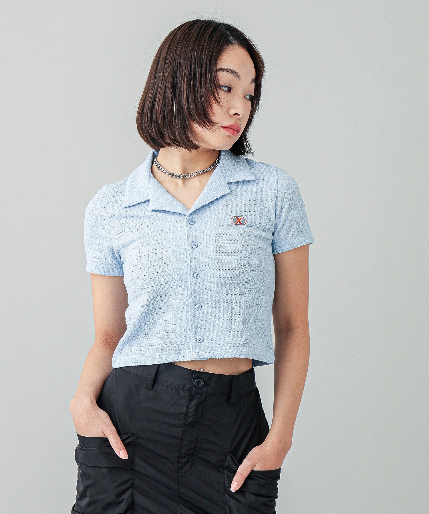 OPEN COLLAR COMPACT SHIRT
