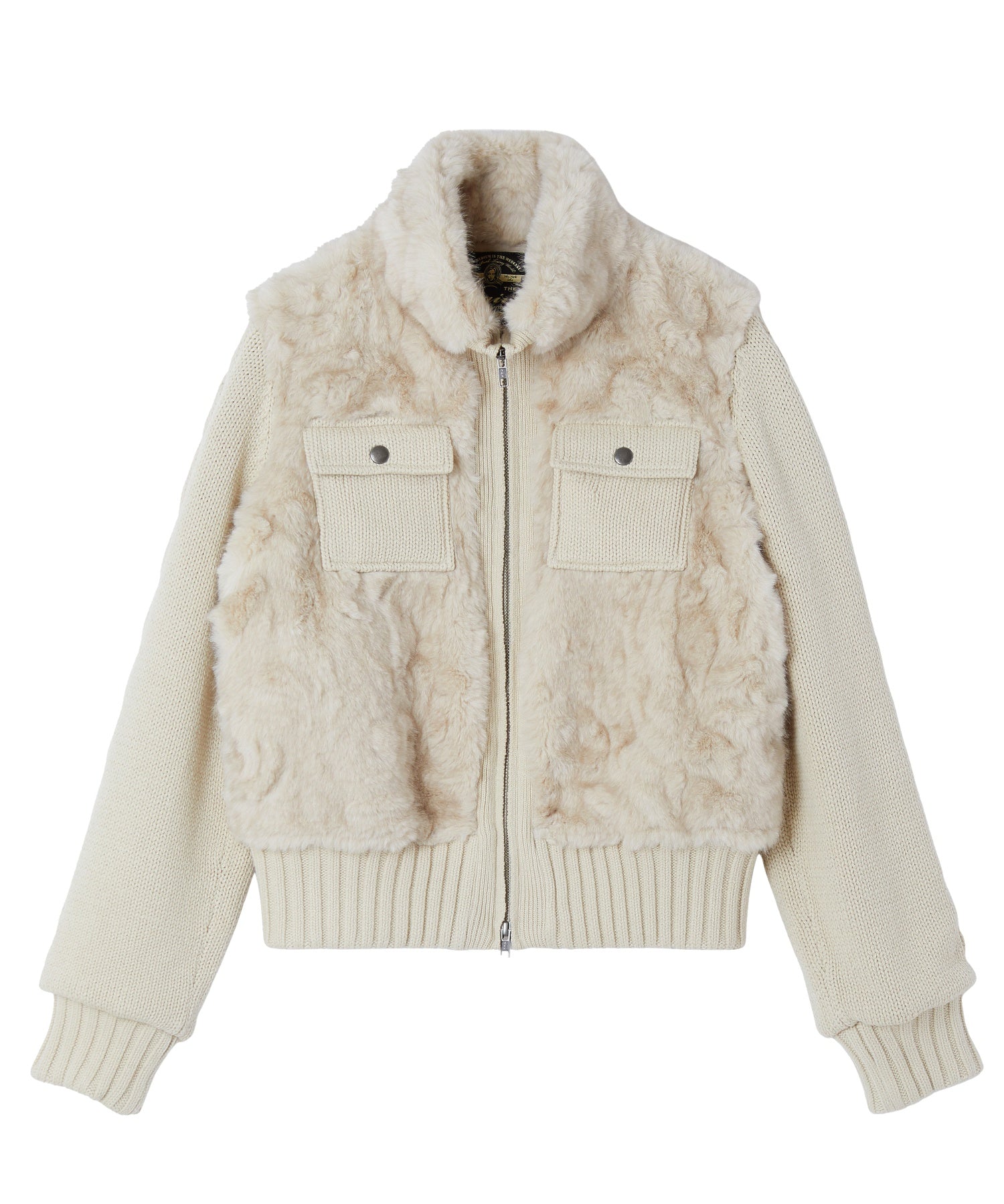 FAUX FUR AND KNIT JACKET