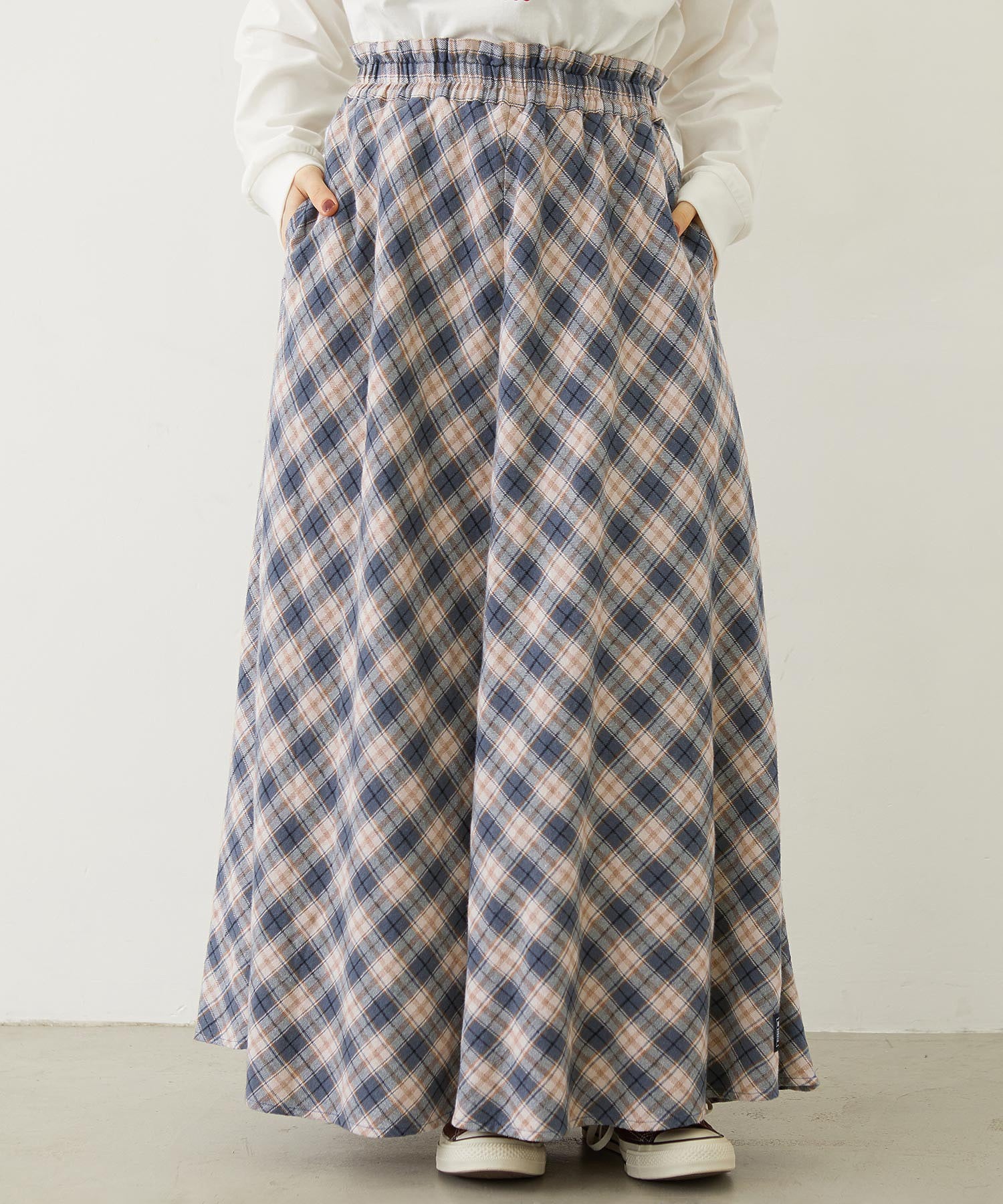 FLARE PLAID SKIRT