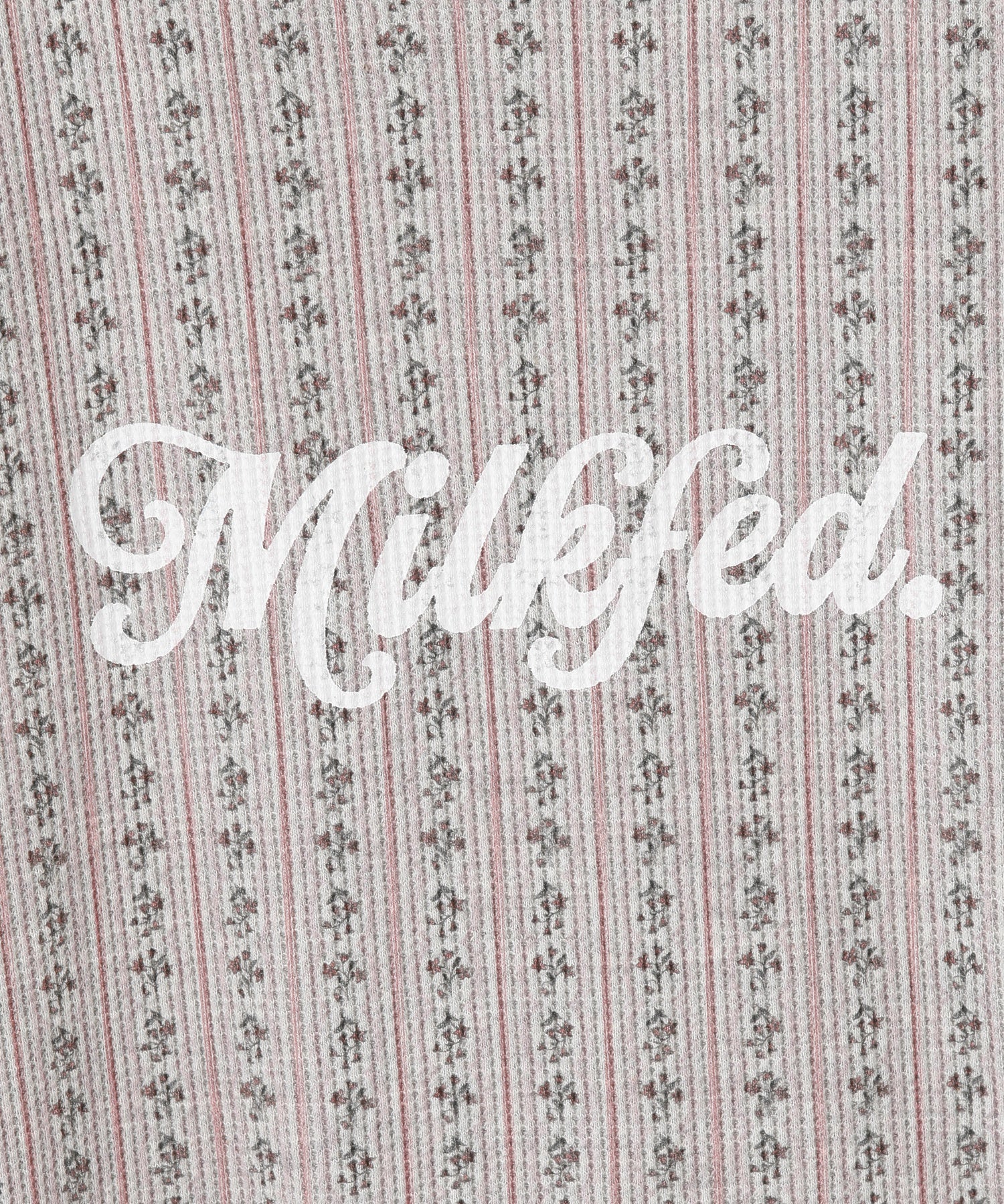 STRIPED FLOWER WAFFLE L/S TOP