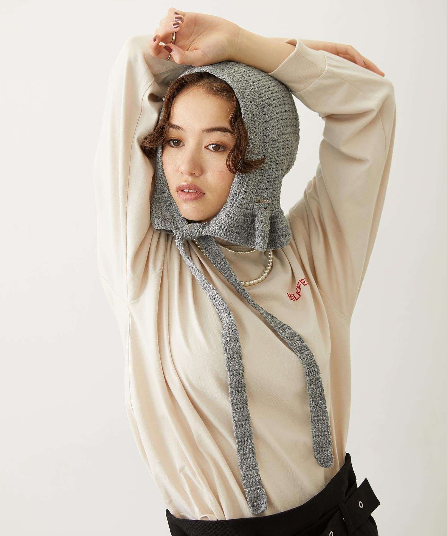 FRILL KNIT BONNET