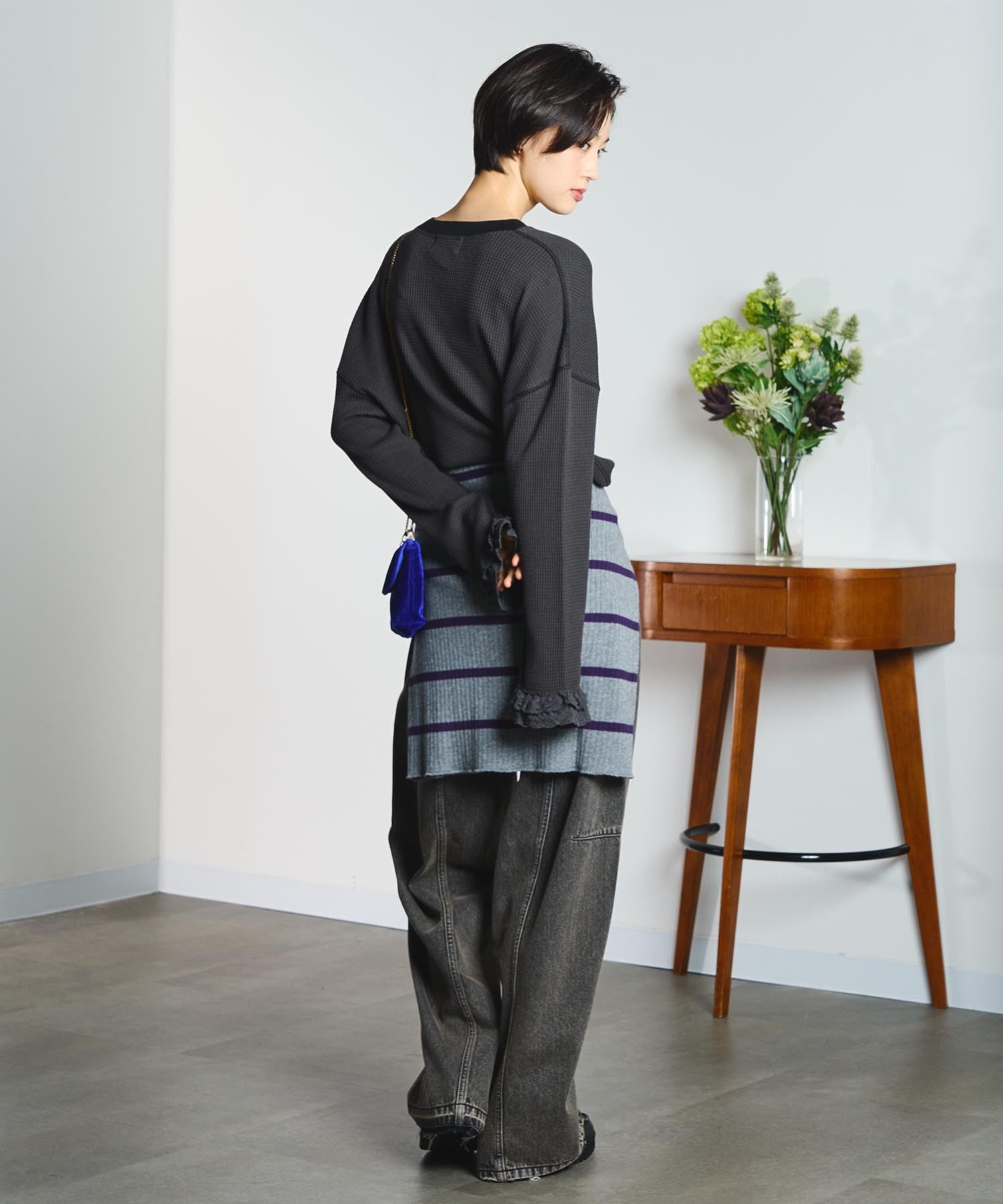 CREOLME/MULTI STRIPE KNIT CARDIGAN