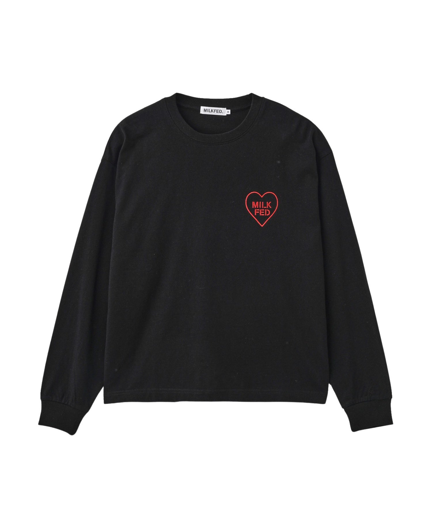 MILKFED. PLAID LOGO L/S TEE