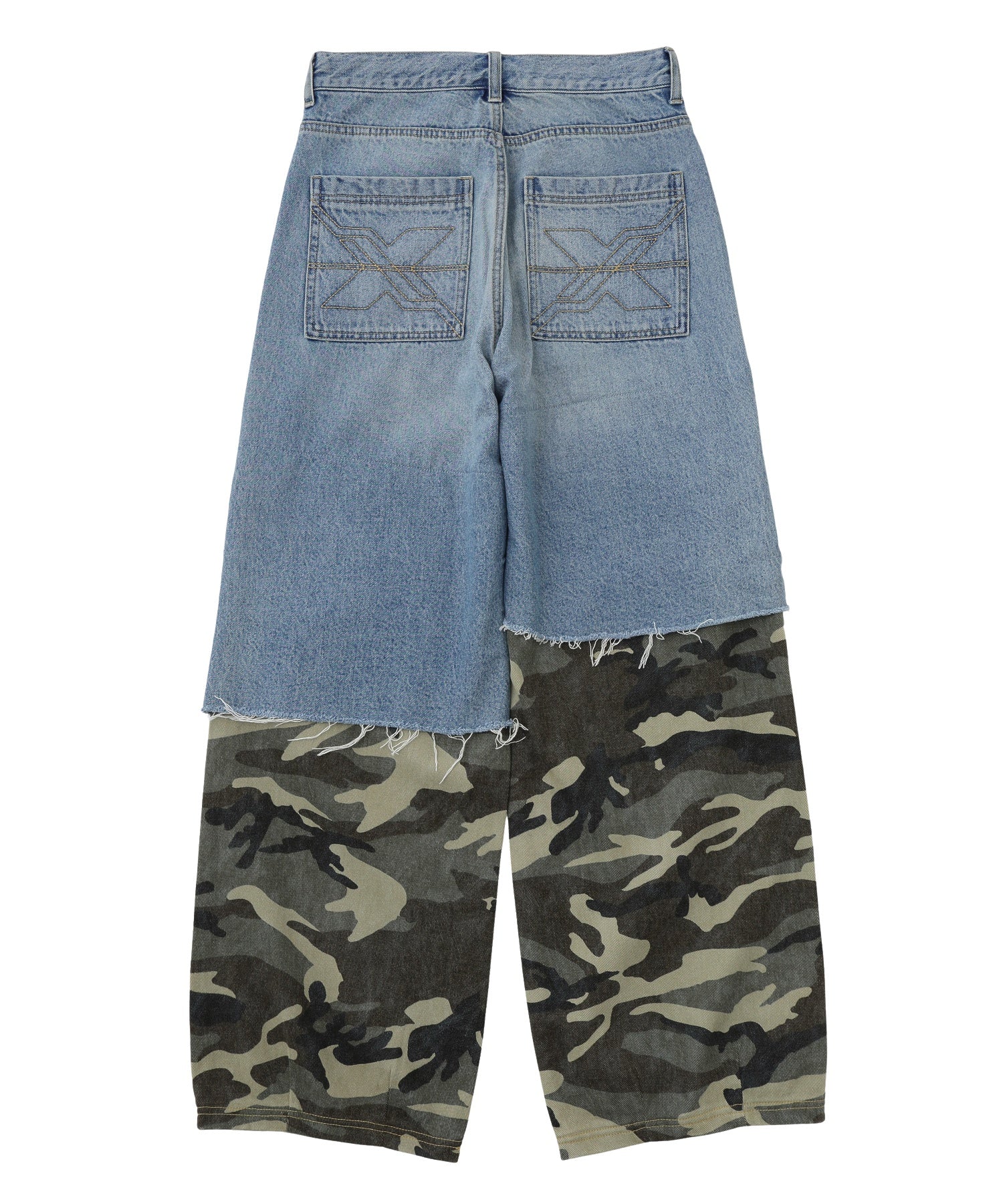 FADED CAMO LAYERED PANTS