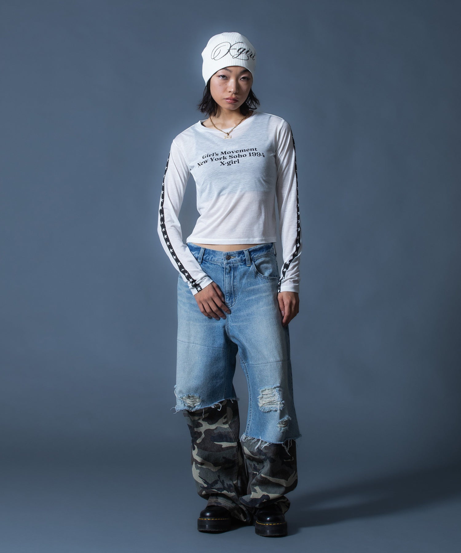 FADED CAMO LAYERED PANTS