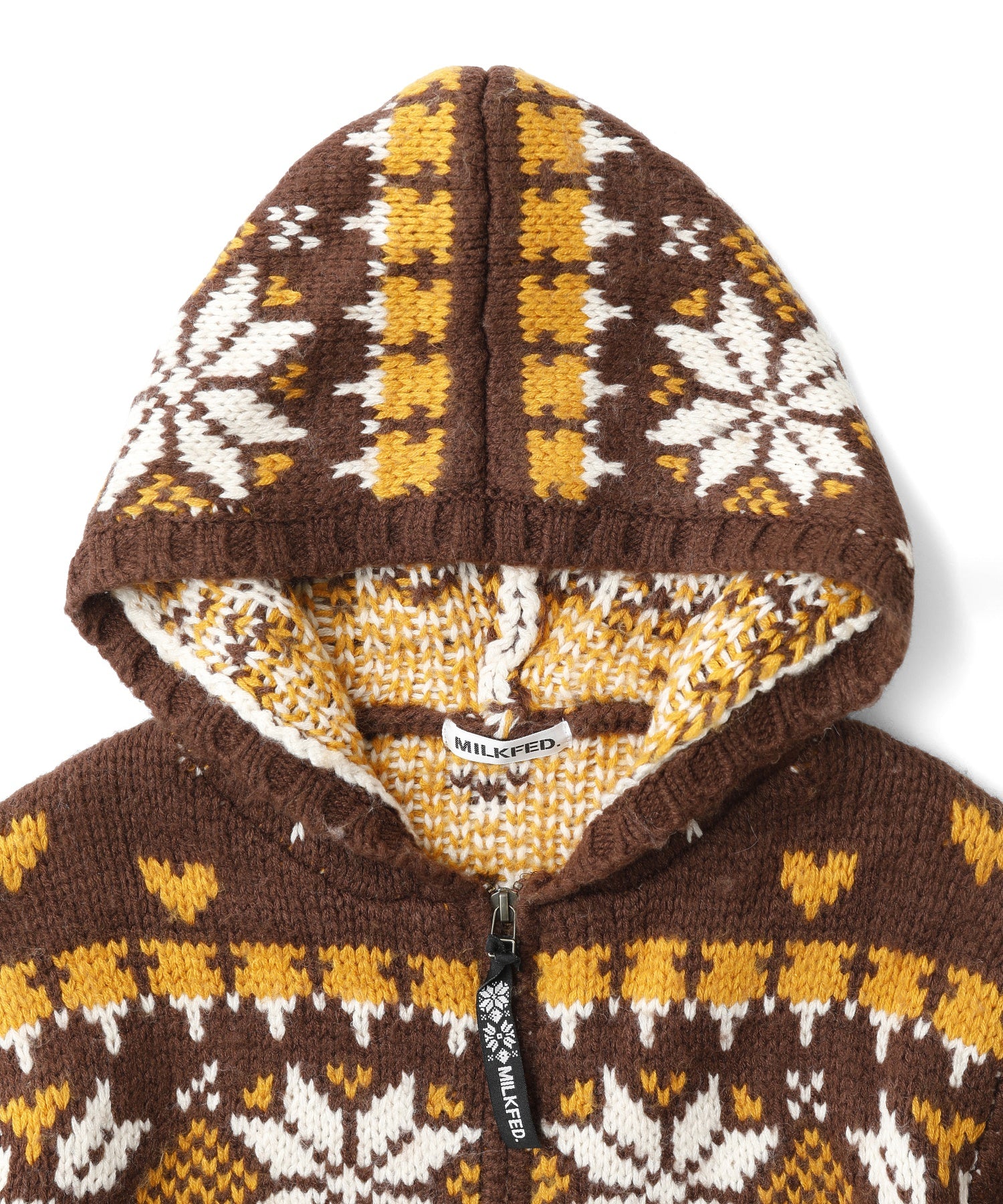 SNOW PATTERN COWICHAN KNIT JACKET