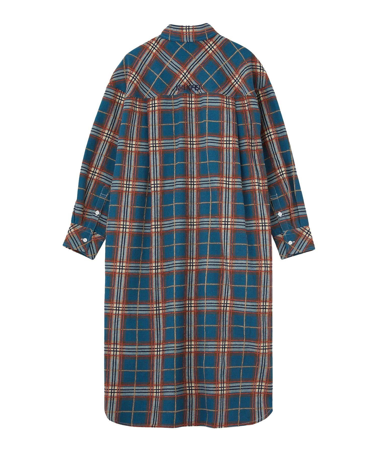 LOGO PLAID SHIRT DRESS