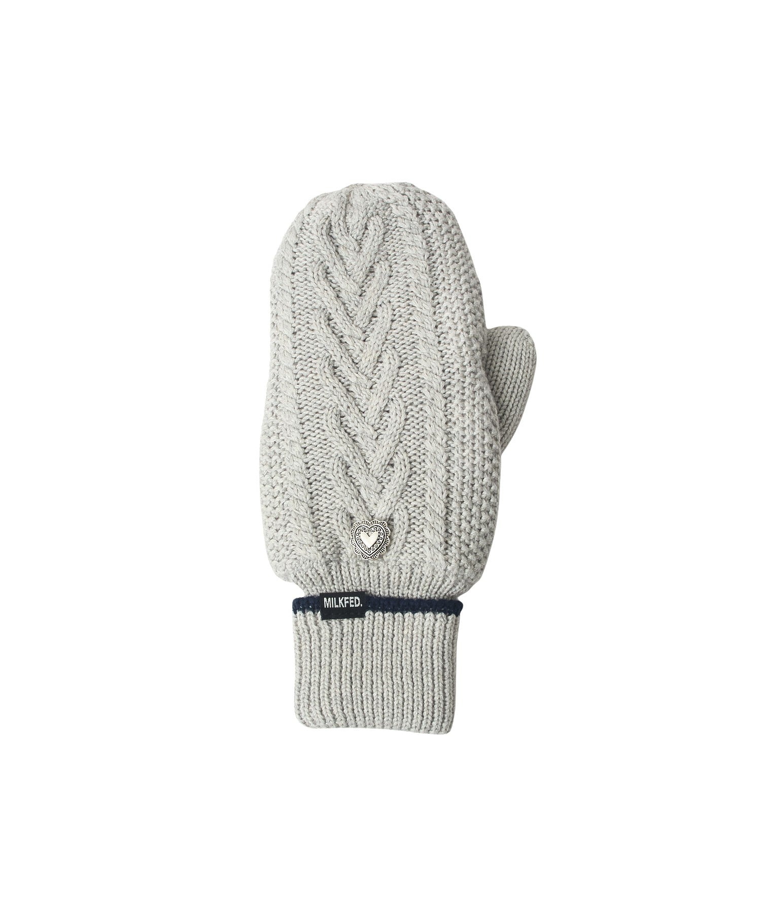 HEART CABLE MITTENS