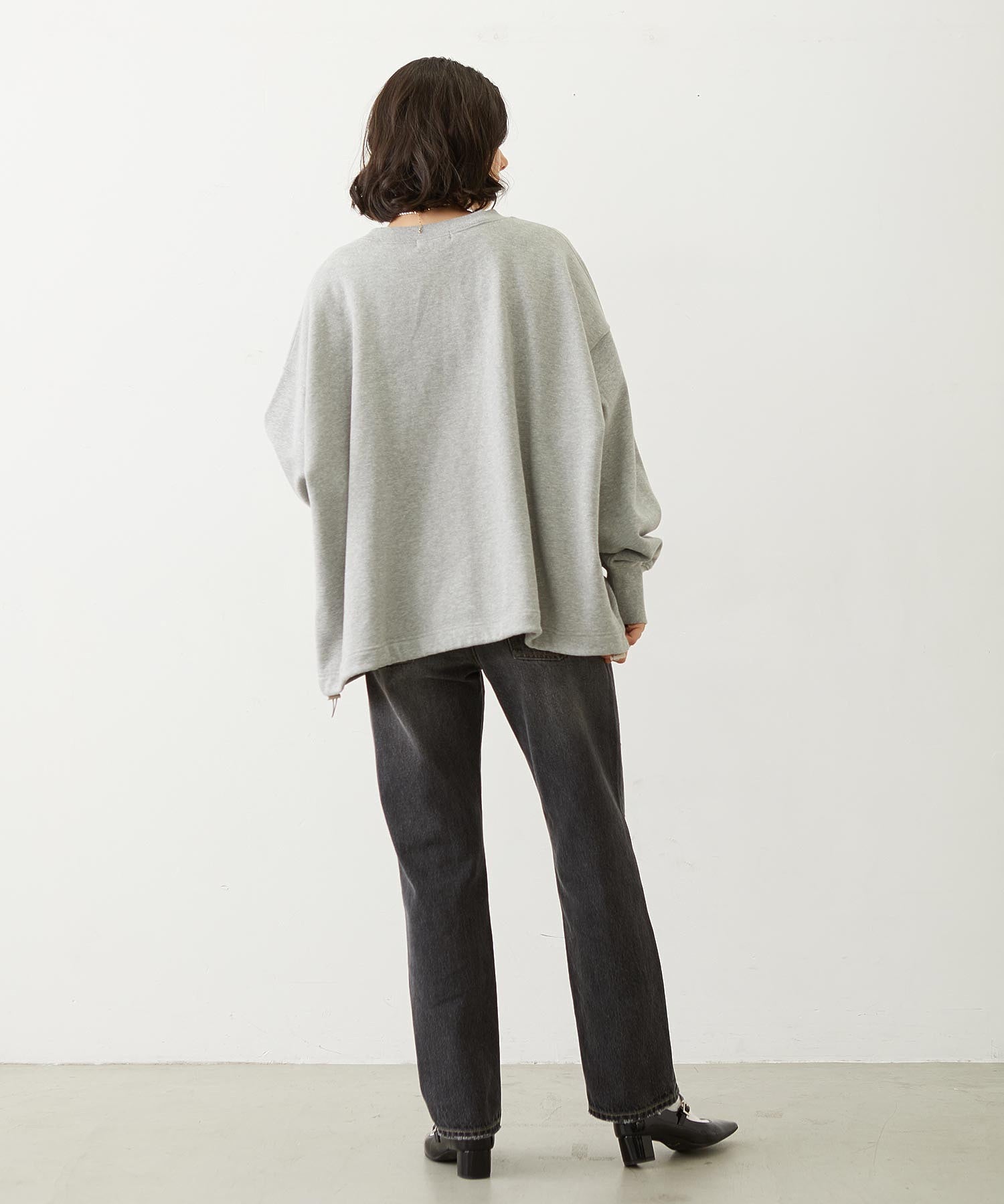 PATCH DRAWSTRING BIG SWEAT TOP