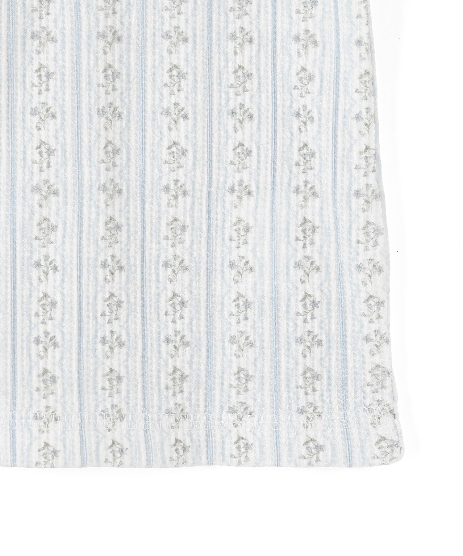 STRIPED FLOWER WAFFLE CARDIGAN