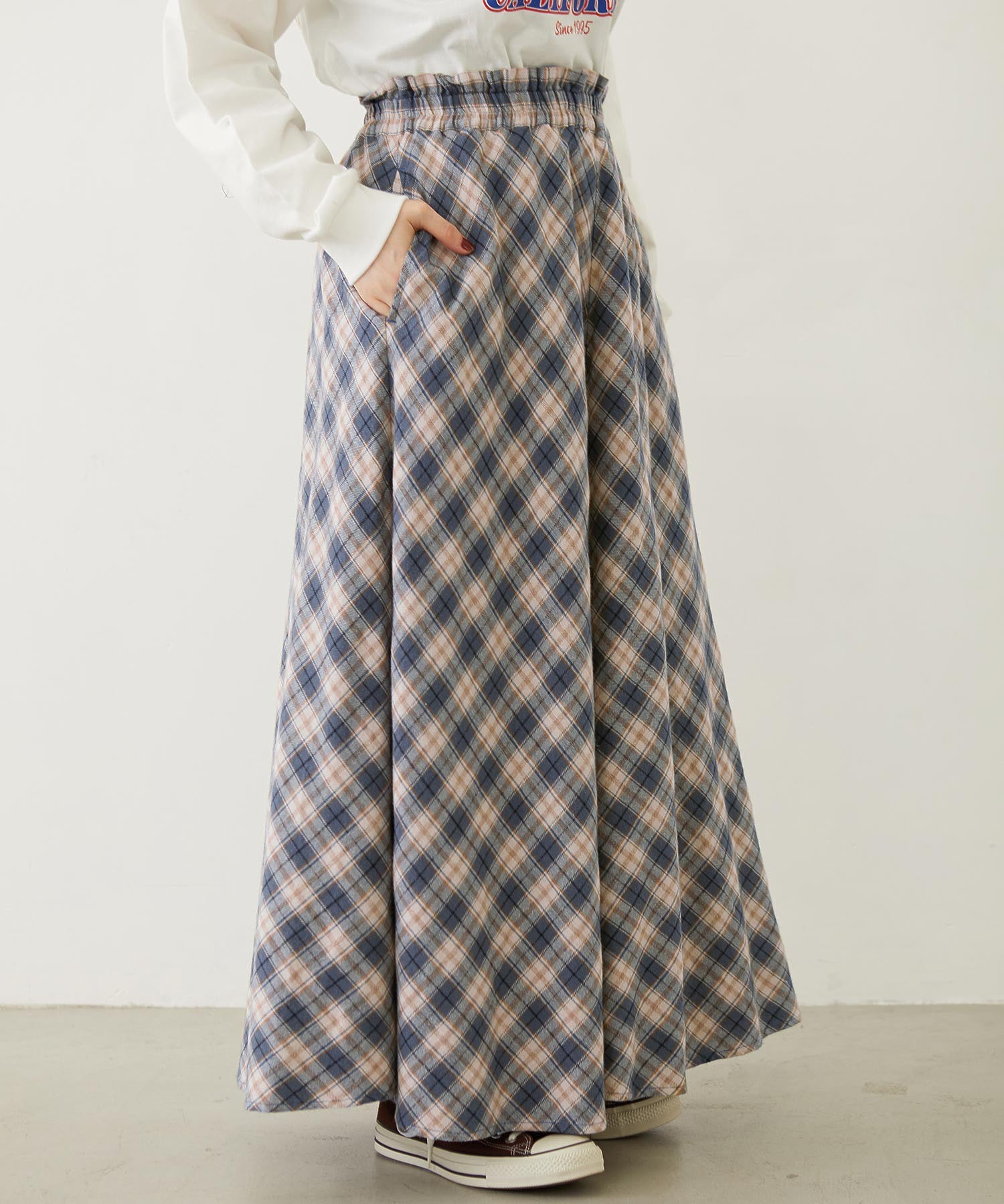 FLARE PLAID SKIRT