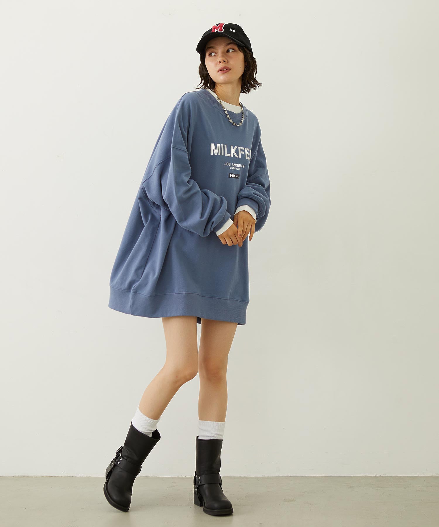 STENCIL AND BAR LOGO BIG SWEAT TOP