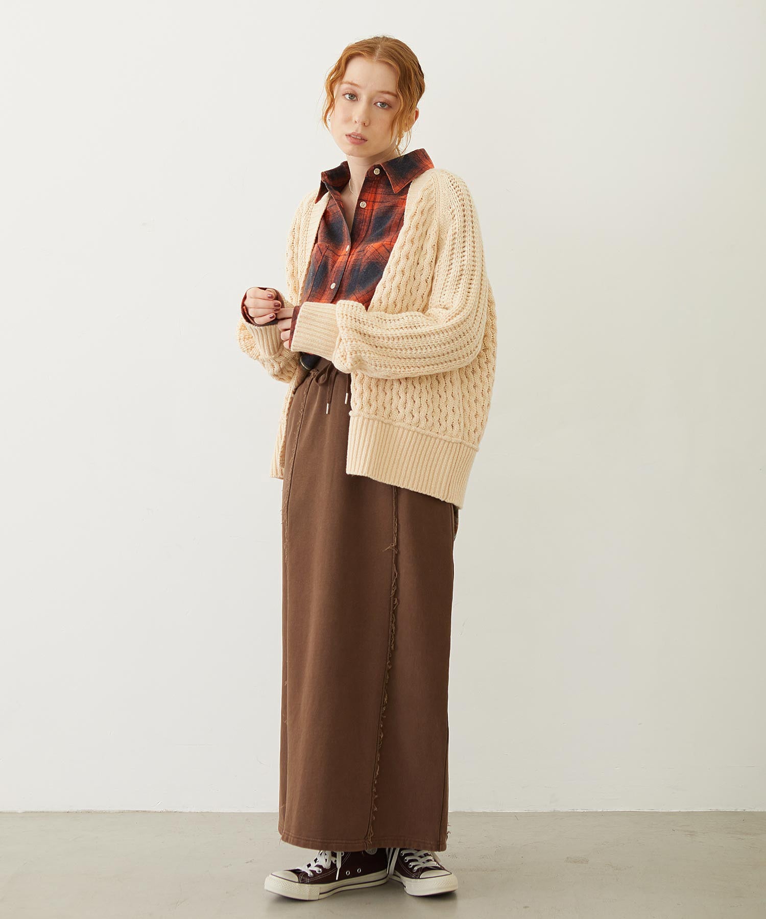 FADED SWEAT LONG SKIRT