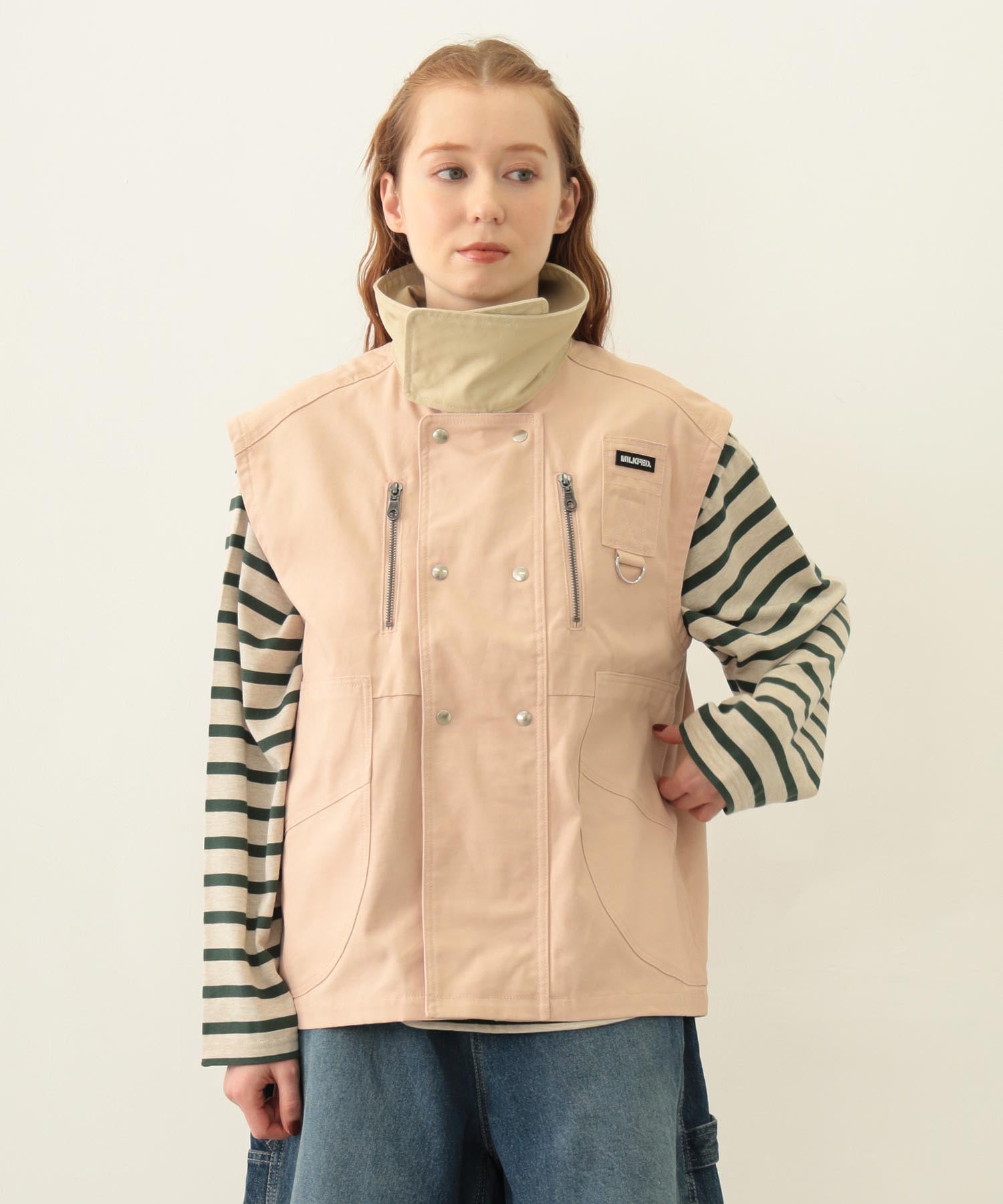 DEFORMED COLLAR DUCK VEST