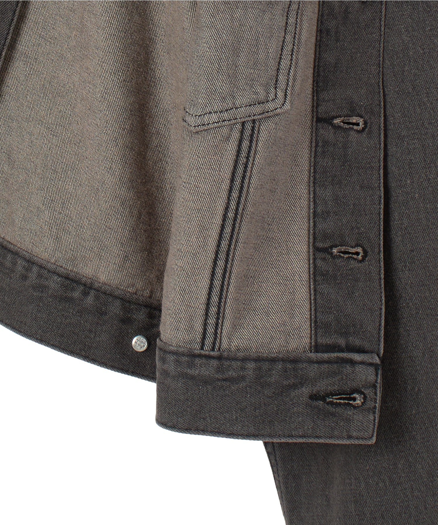 FADED FACE LABEL COMPACT DENIM JACKET