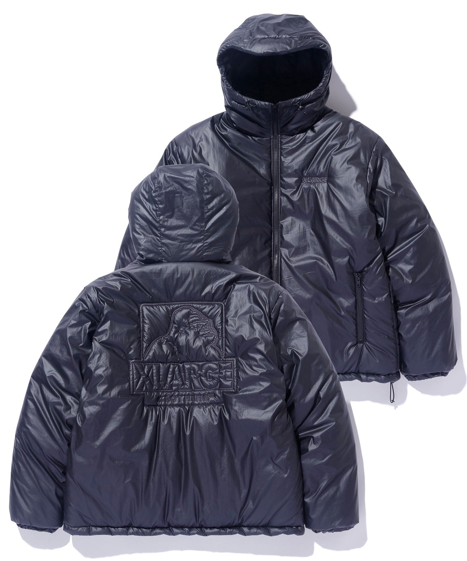 QUILTING LOGO HOODED PUFFER JACKET