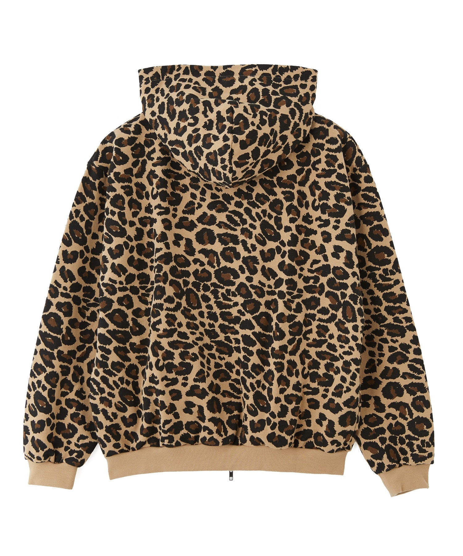LEOPARD ZIP HOODED SWEATSHIRT