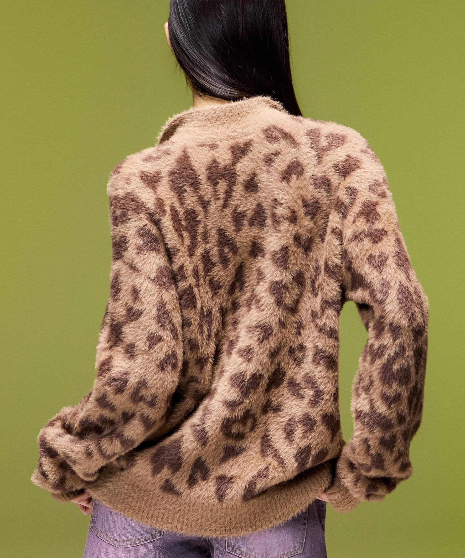 LOGO JACQUARD SHAGGY SKIPPER KNIT TOP