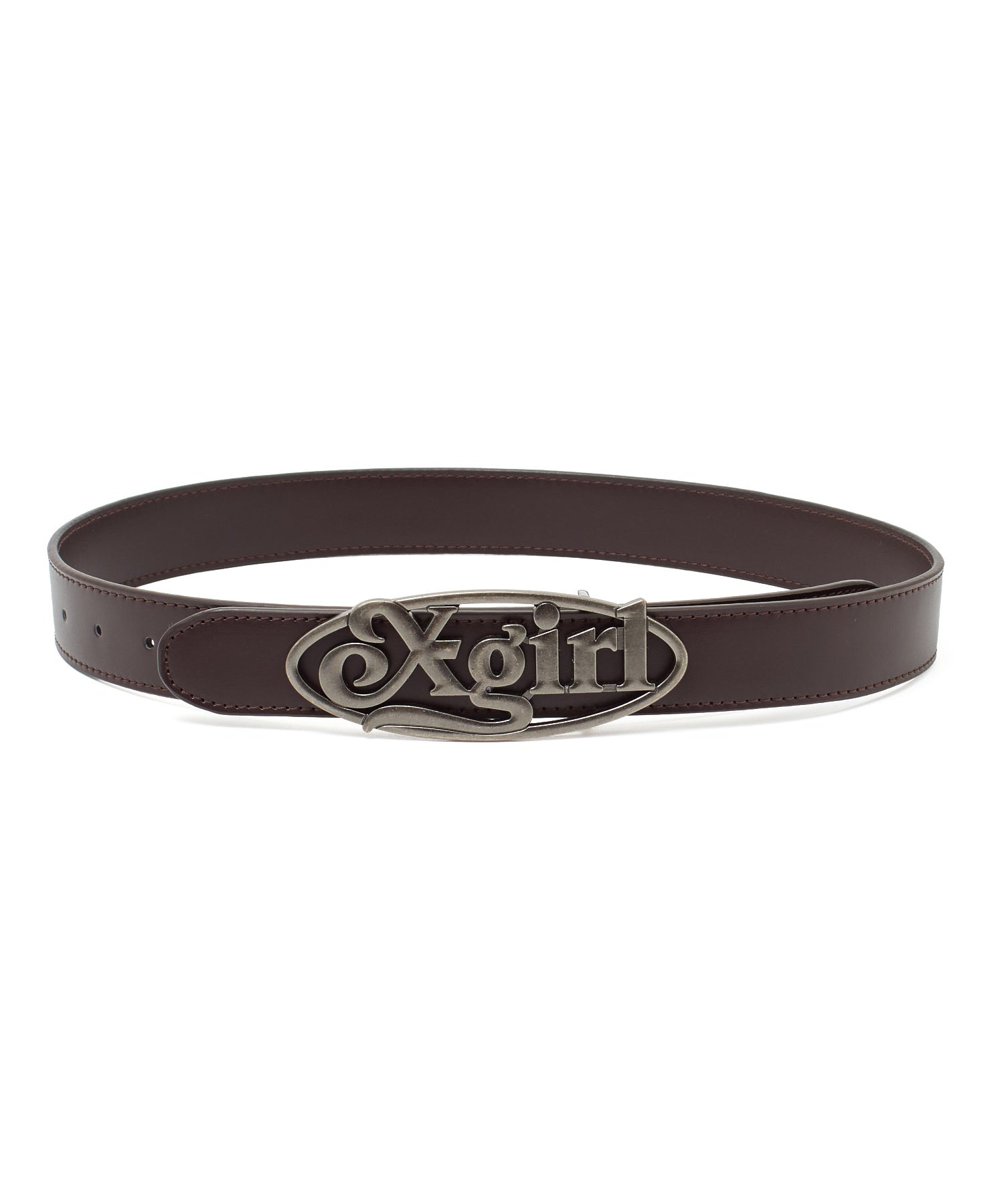OVAL LOGO CLASP FAUX LEATHER BELT