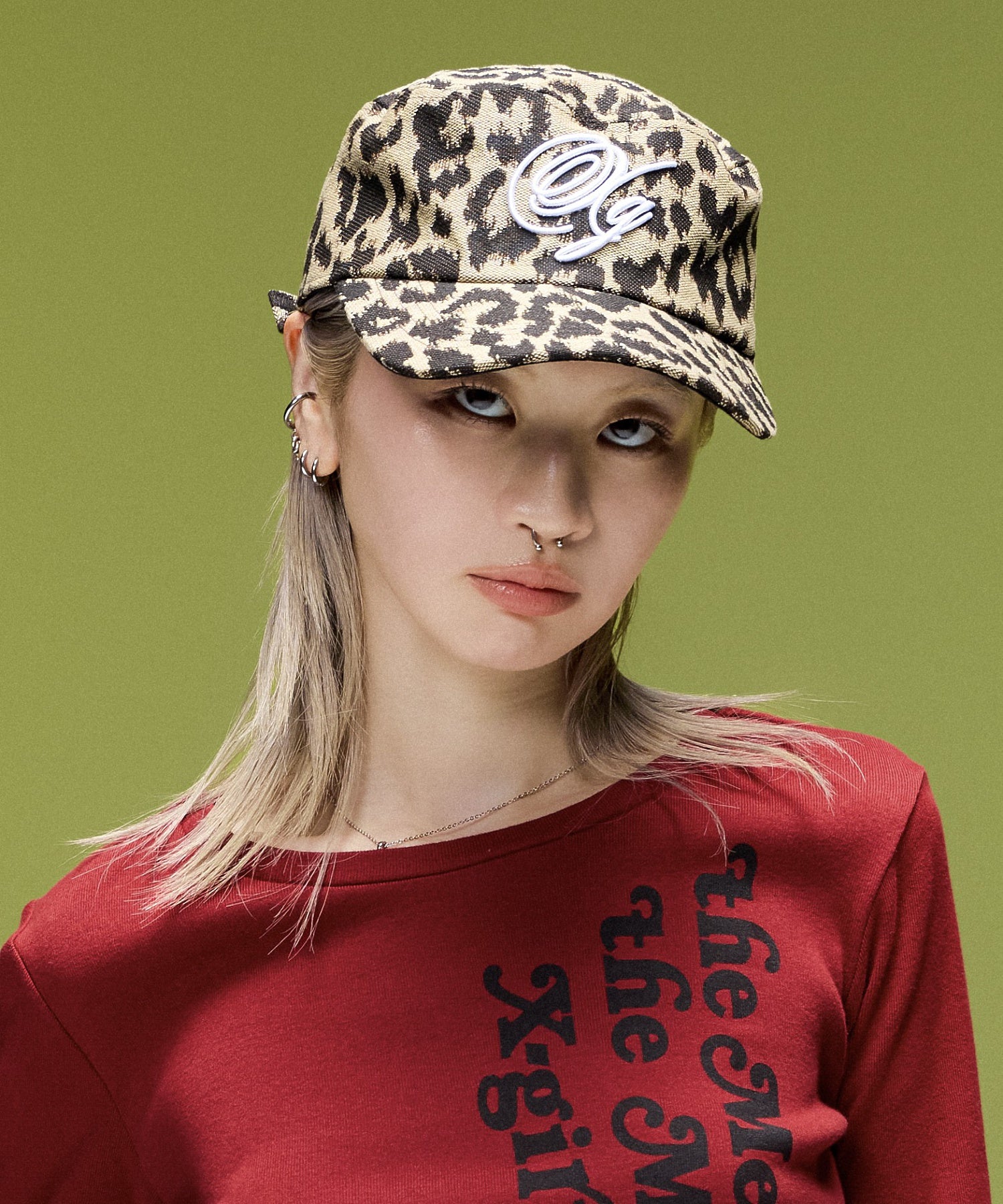 LOGO MARK EMBROIDERED FLAT BRIM CAP