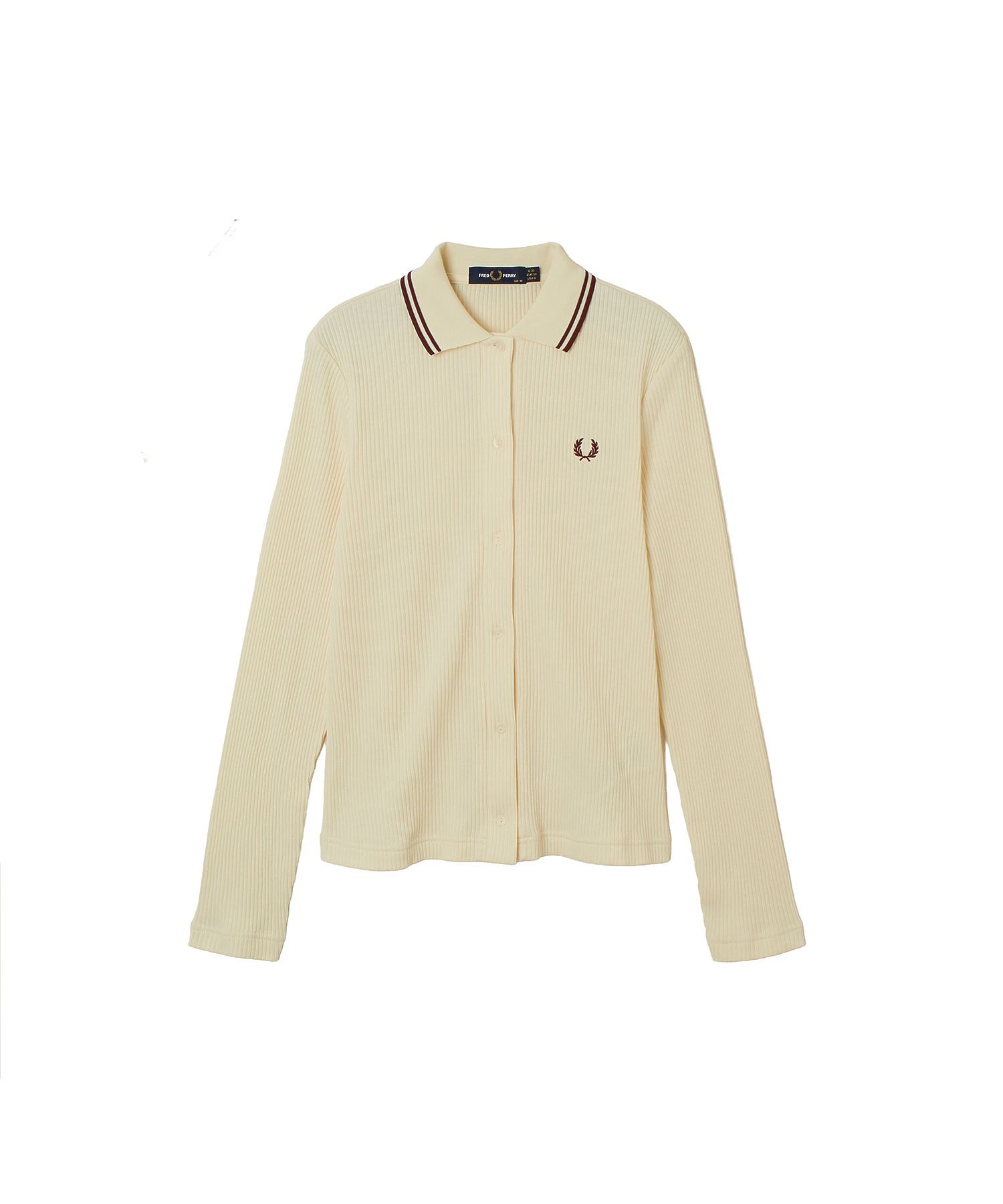 FRED PERRY/BUTTON-THROUGH RIB POLO SHIRT