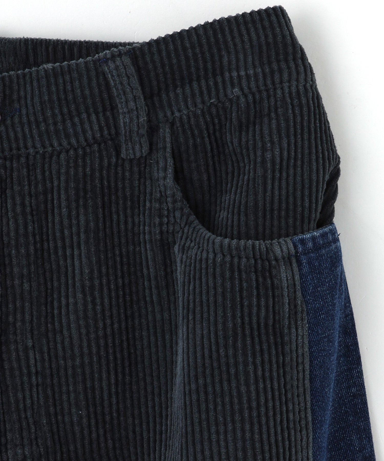 PAS UNE MARQUE/パ・ズュヌ・マルク/Double Paneled Denim Pant PAS-595