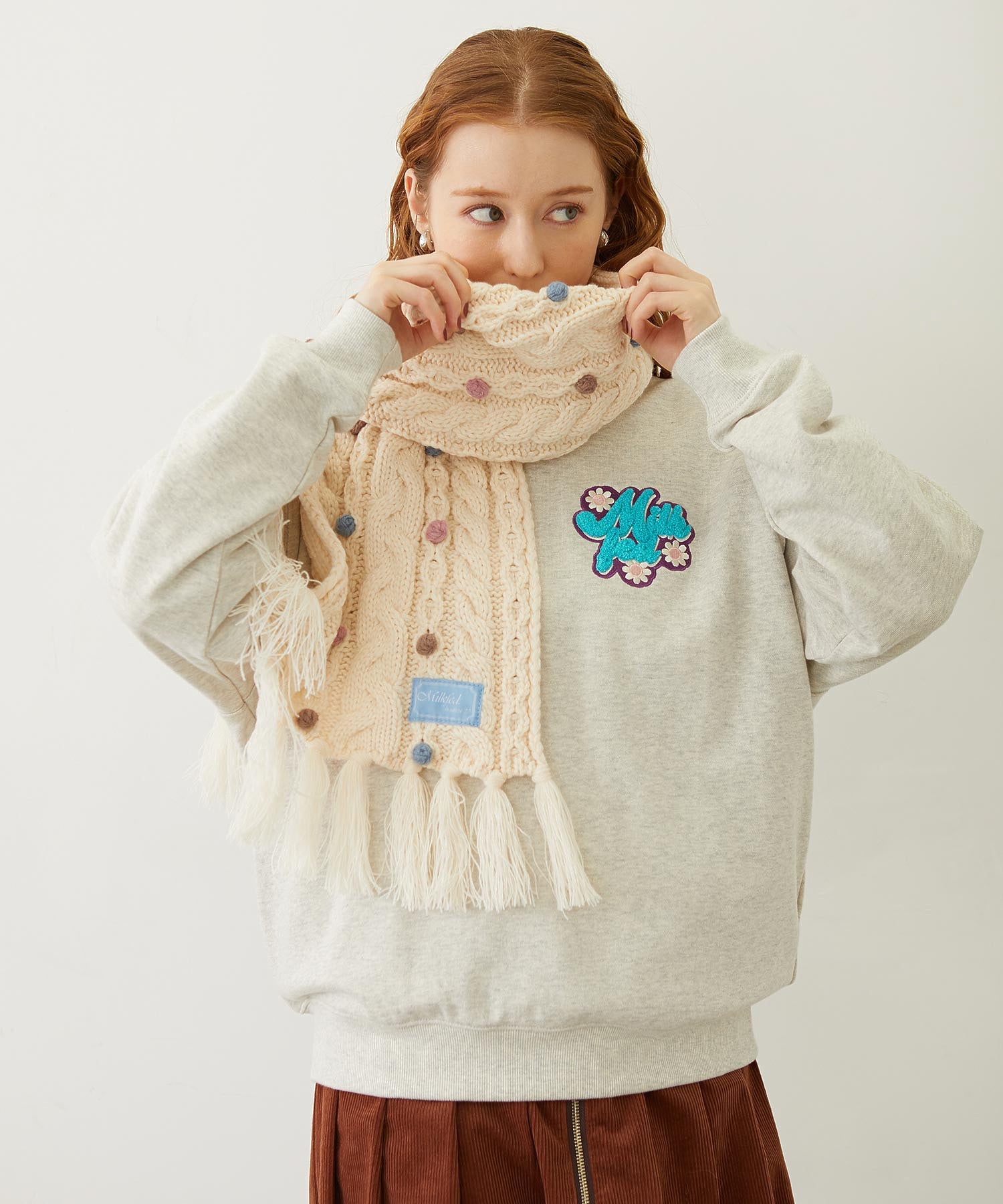 CABLE KNIT STOLE