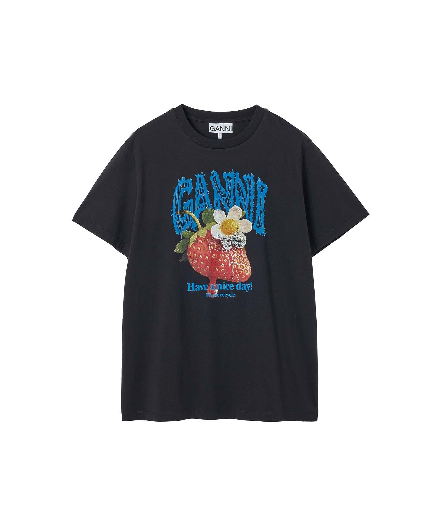 GANNI/BASIC COTTON JERSEY STRAWBERRY
