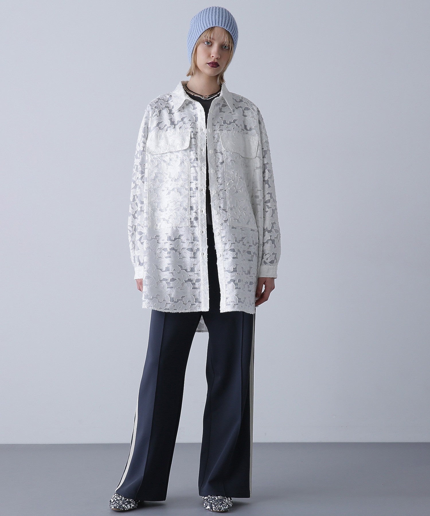 GENE HEAVENS/フラワーシアードビー ワークポケットビッグシャツ