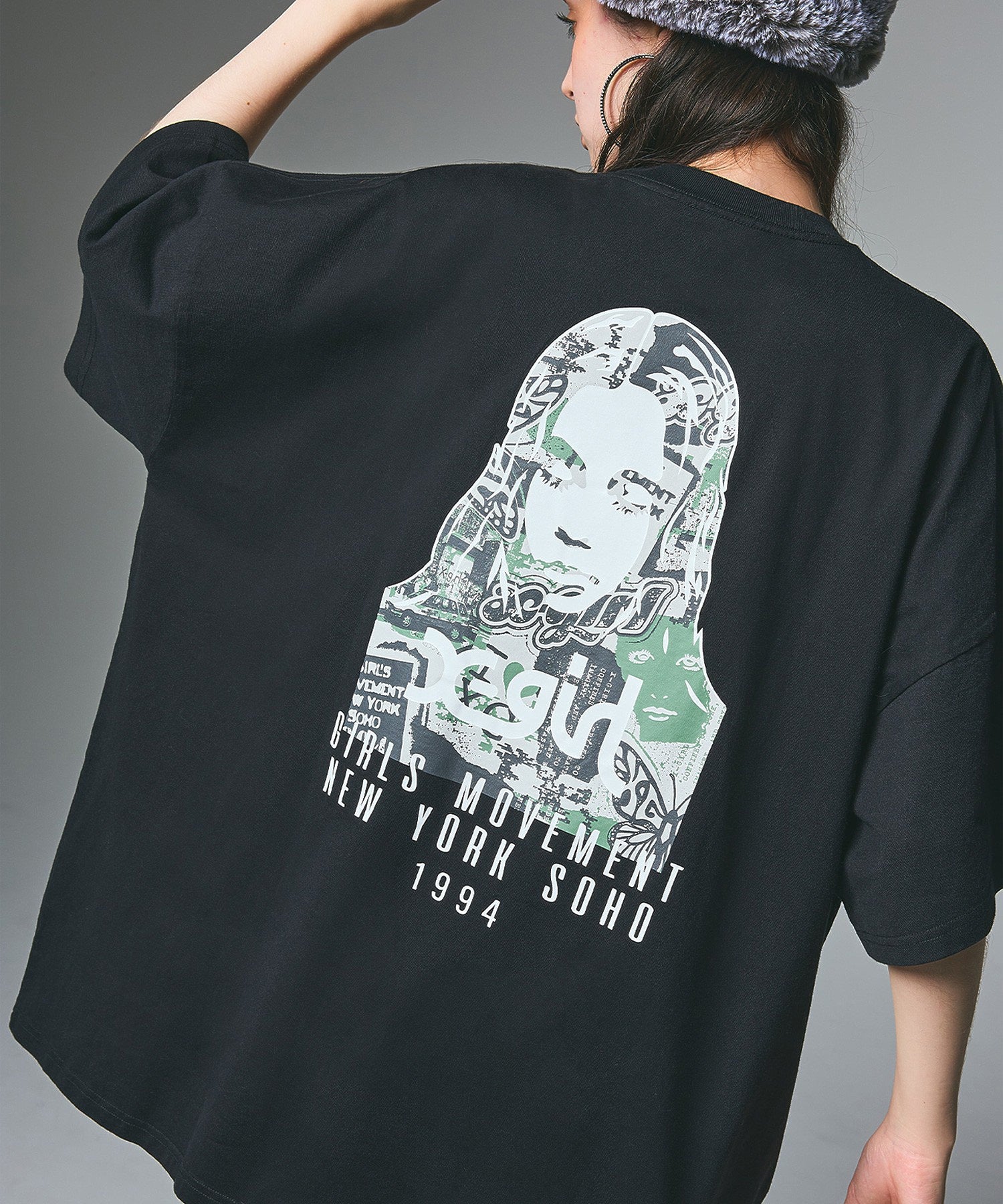 COLLAGE CAMO FACE S/S BIG TEE DRESS