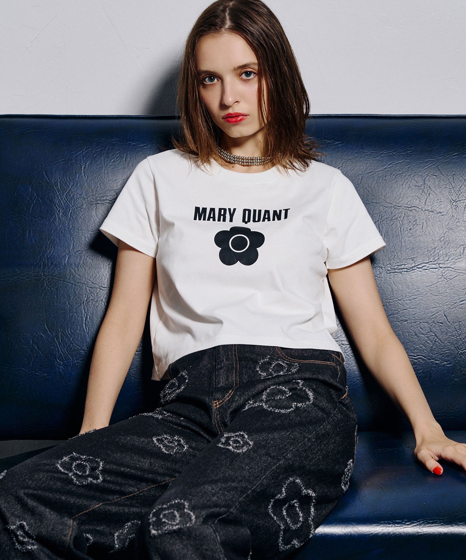 【ROSE BUD別注】MARY QUANT/BASIC LOGO TEE
