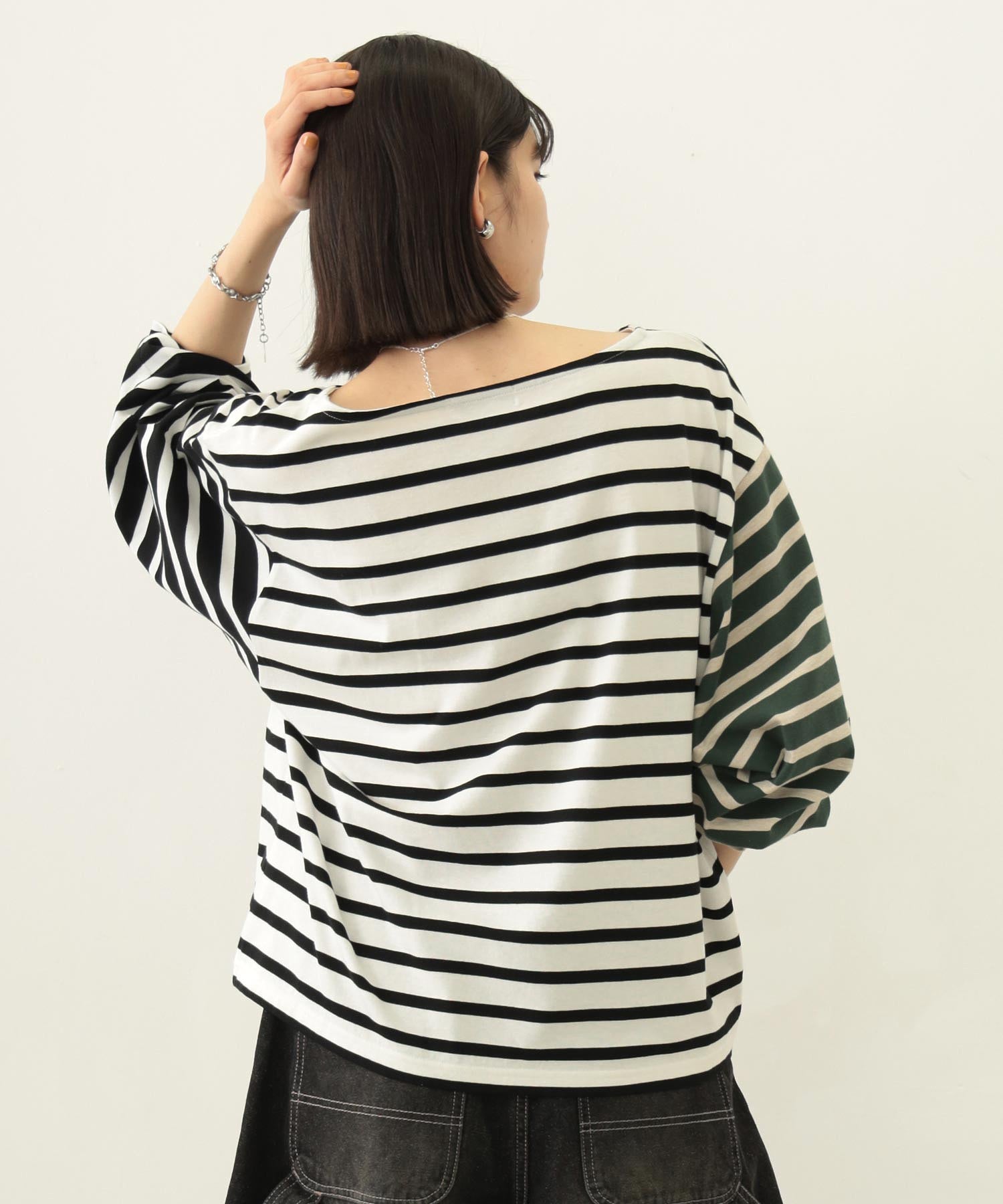 STRIPED L/S TOP