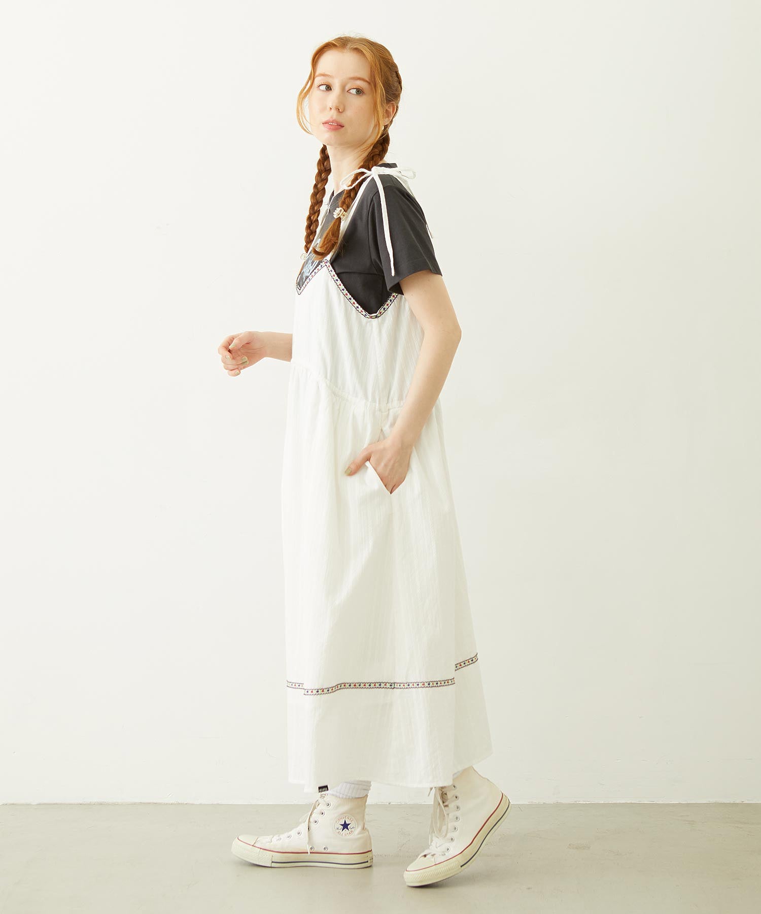 TYROLEAN TAPE CAMI DRESS