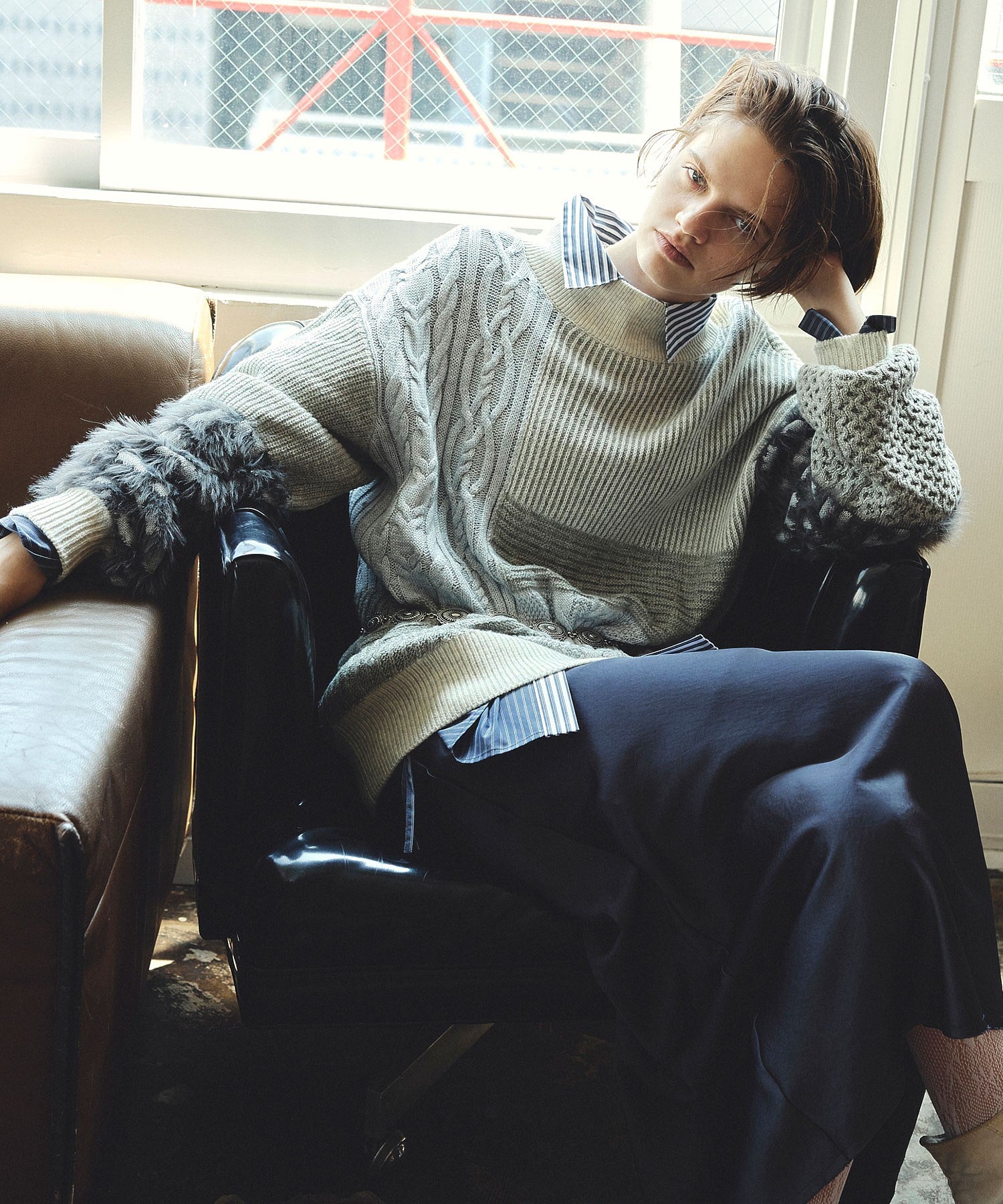 PATCHWORK KNIT TOP
