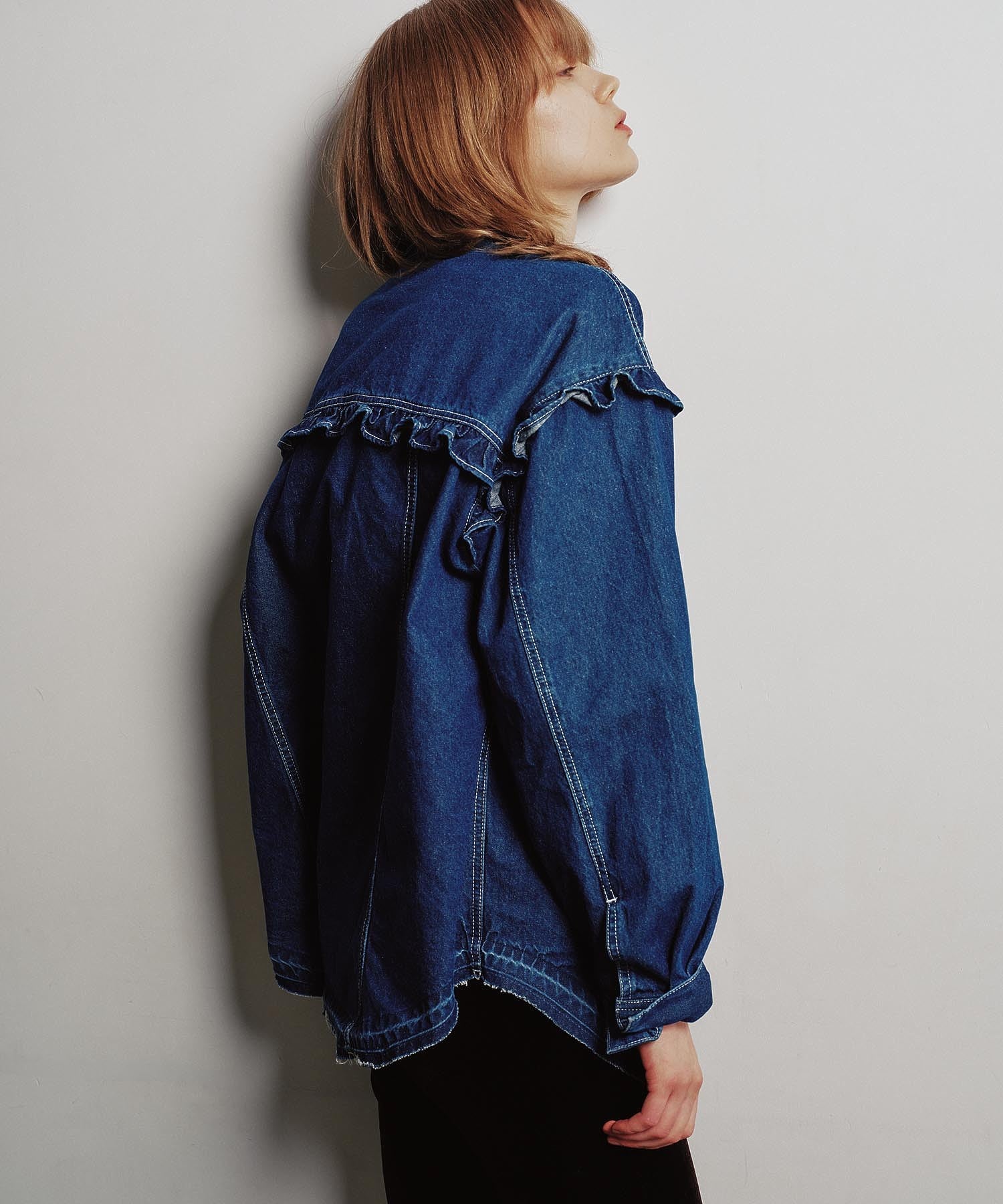 FRILL DENIM SHIRT