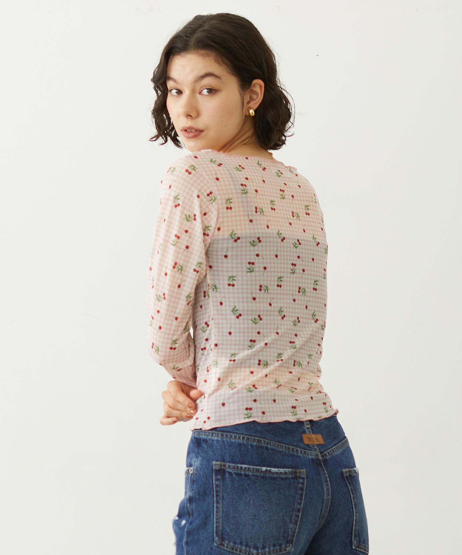 CHERRY MESH TOP