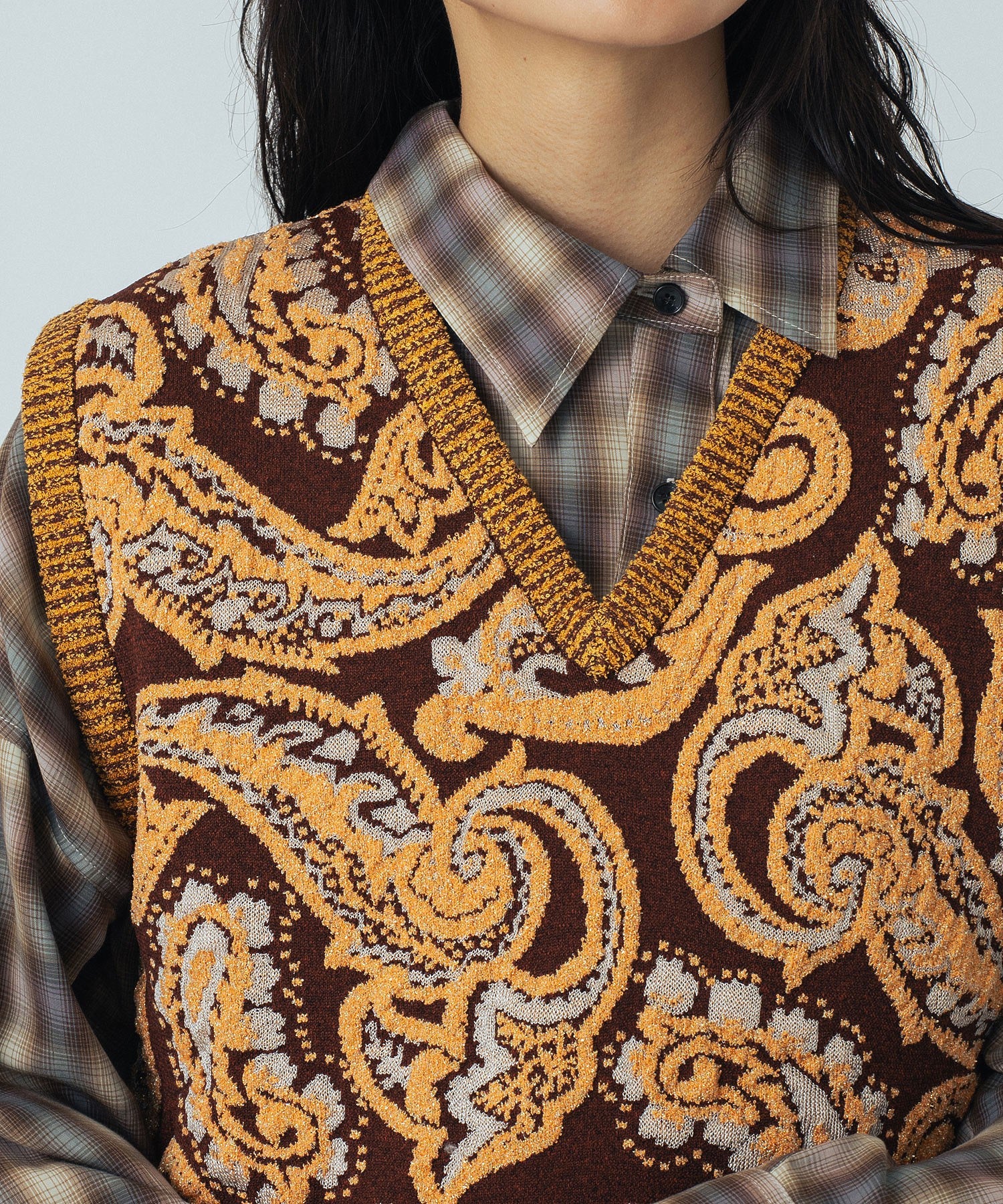 mici/PAISLEY JAQUARD KNIT VEST