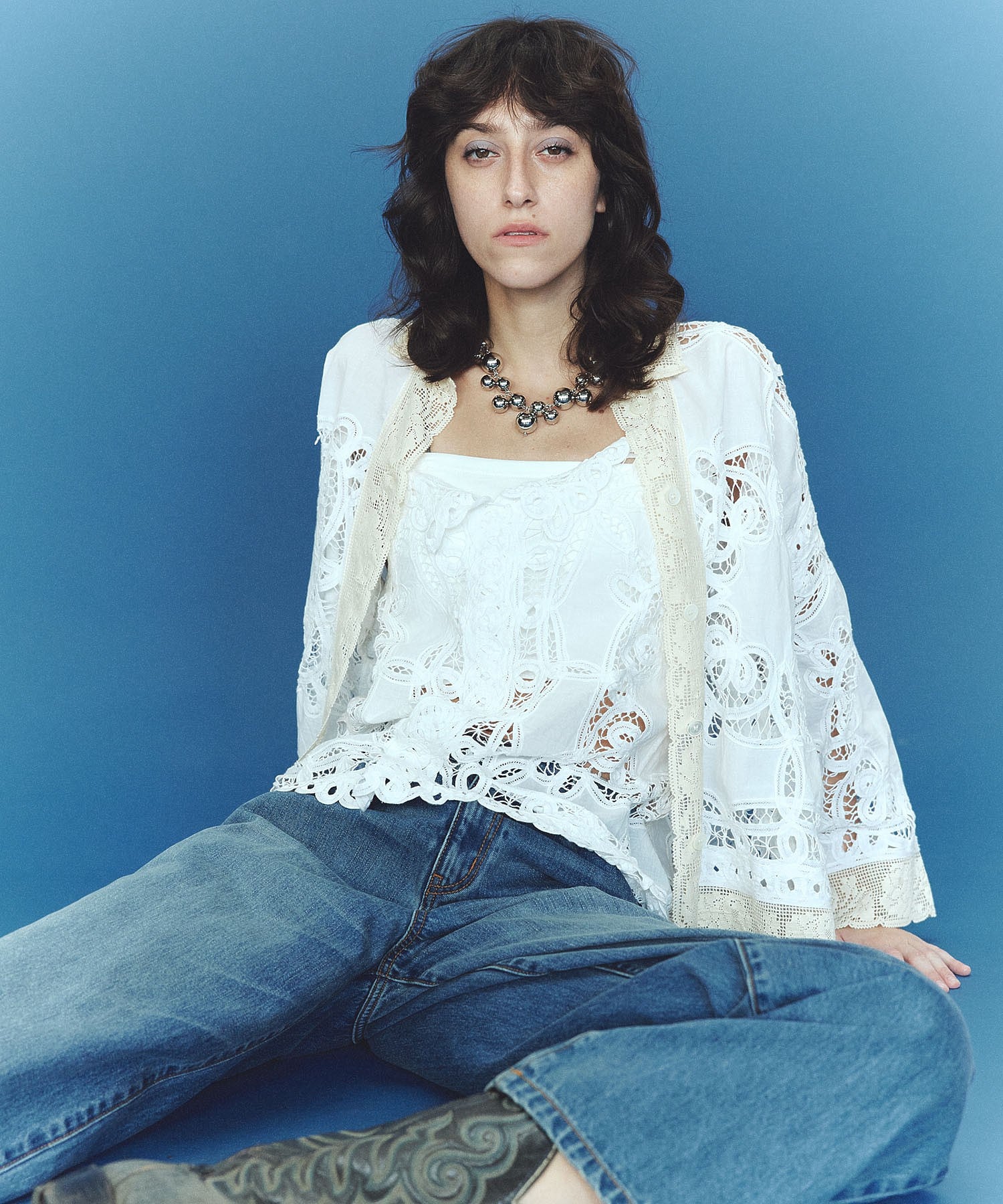 CREOLME/WIDE DENIM PANTS