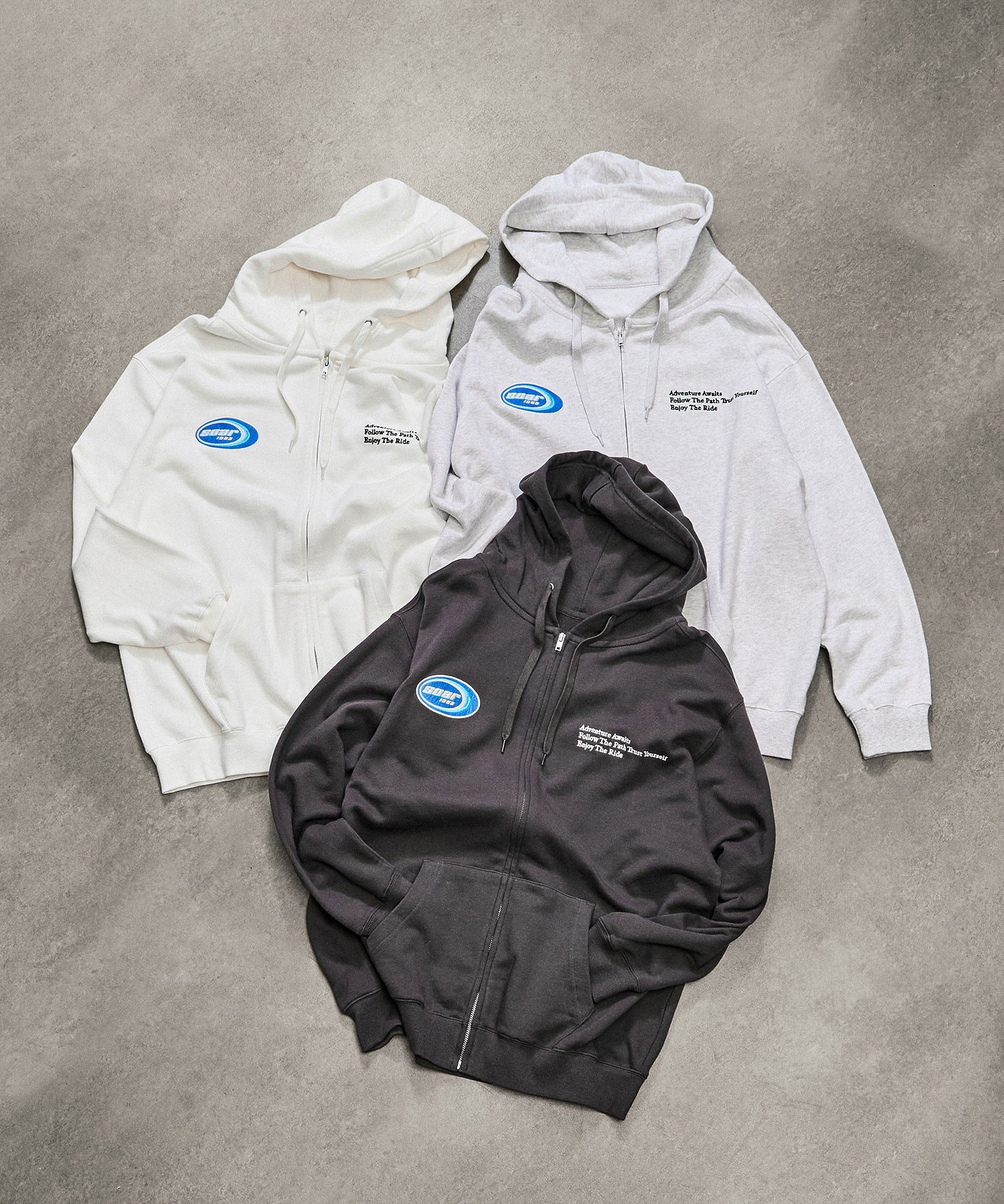 PATCH EMBROIDERY ZIP HOODIE