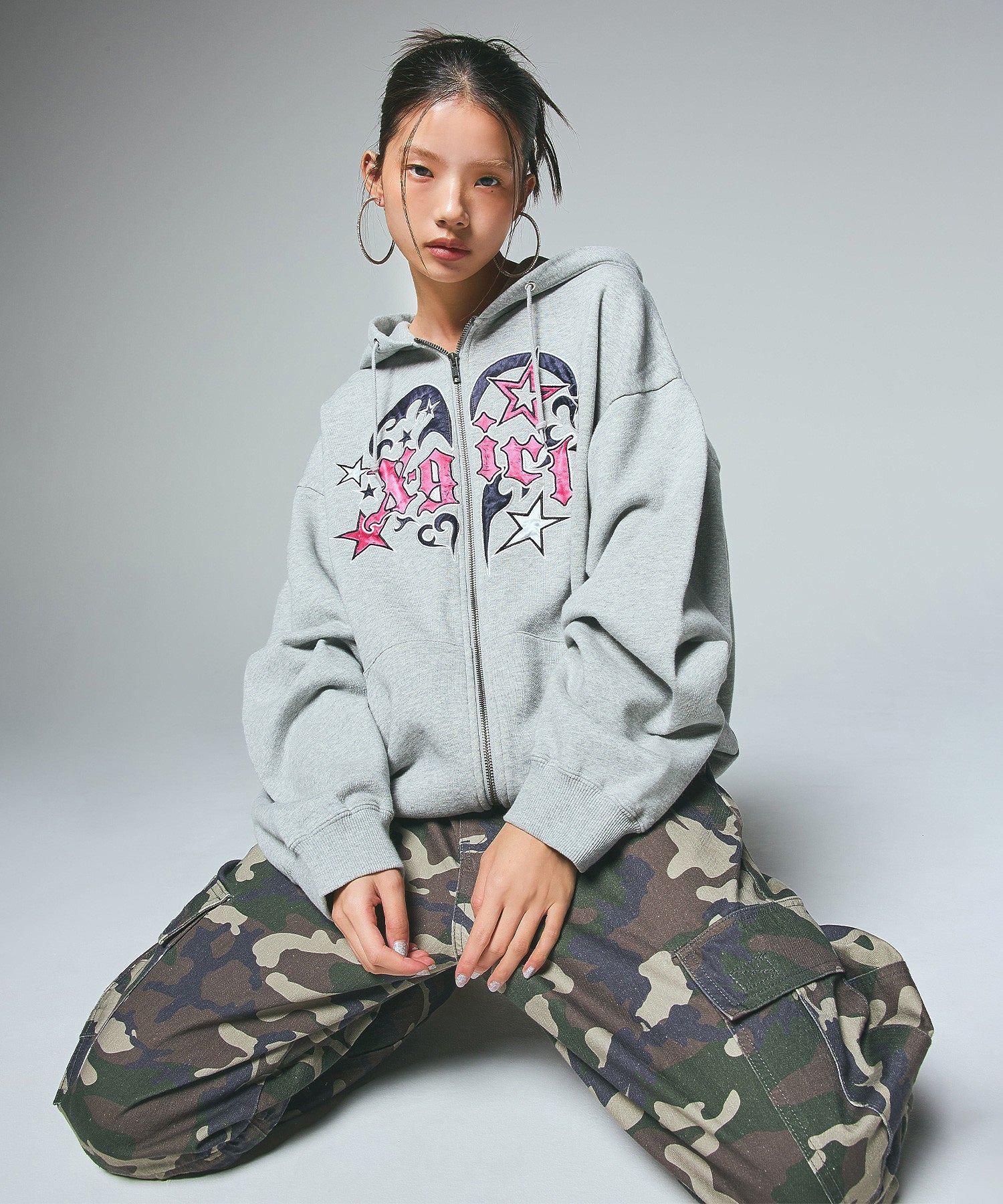 TRIBAL HEART ZIP UP SWEAT HOODIE