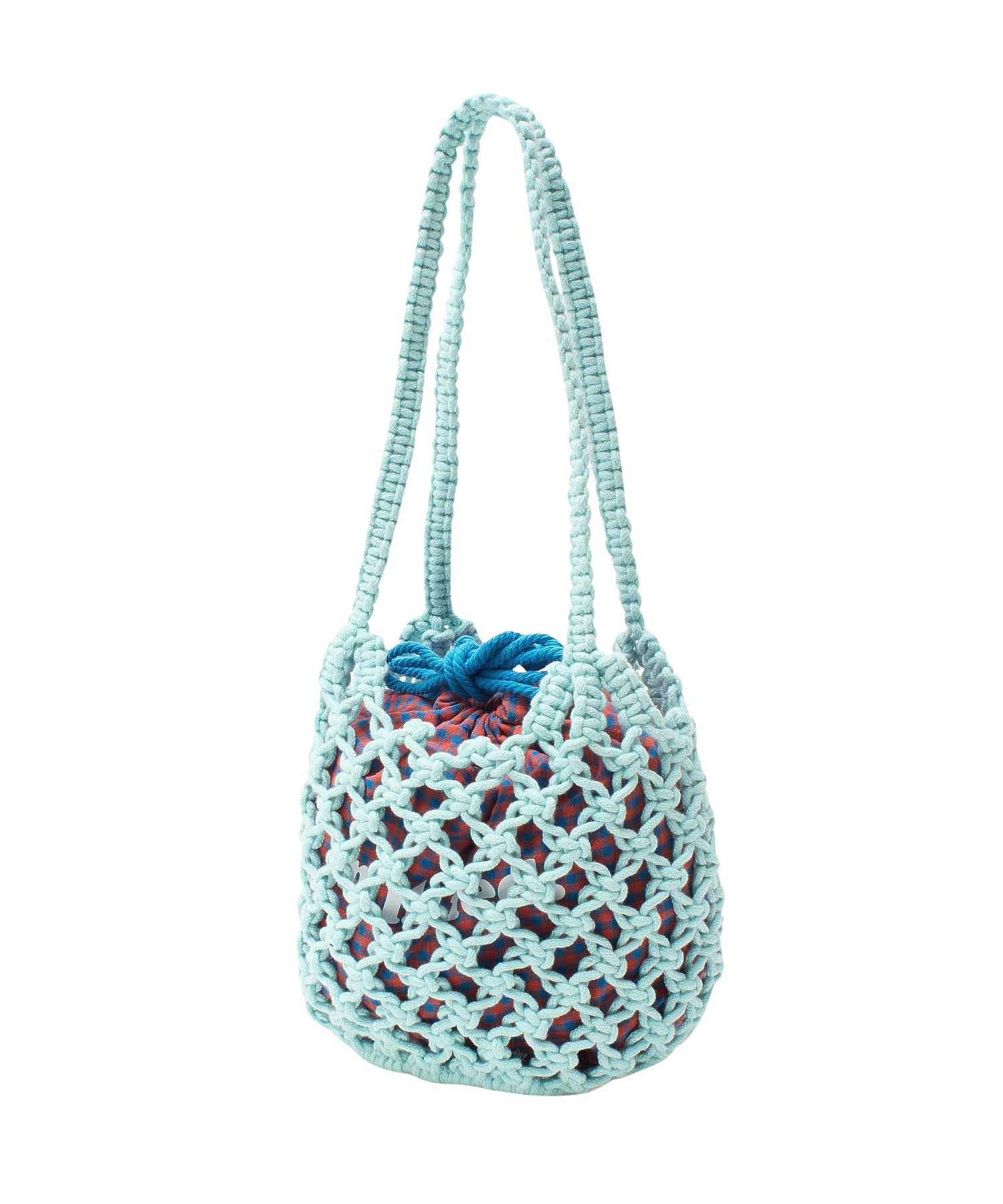 KNITTED GINGHAM BAG