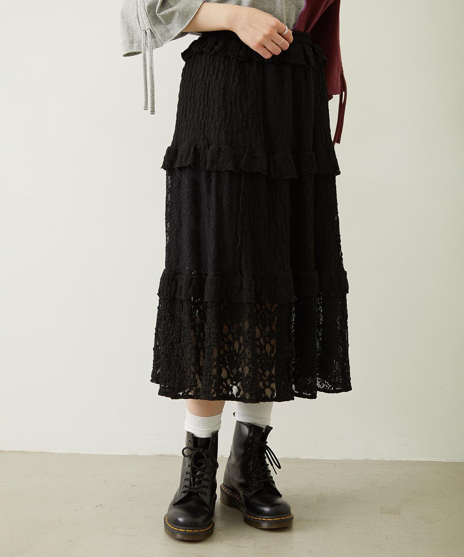 LACE FRILL DIRNDL SKIRT
