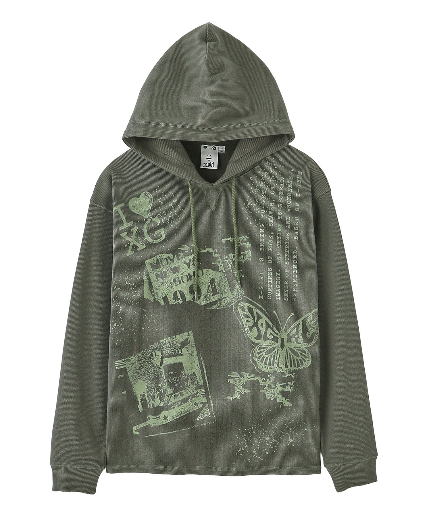 COLLAGE GRAPHIC HOODED TOP