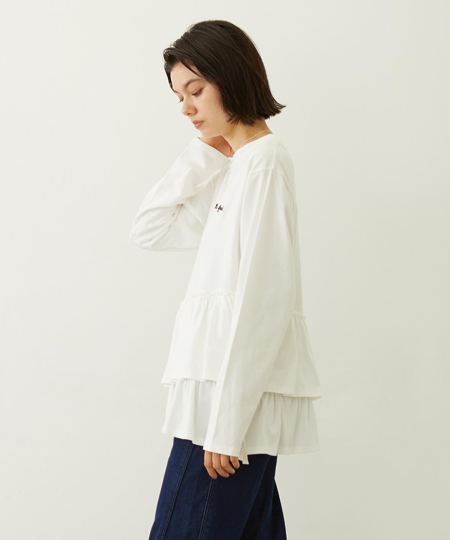 ASYMMETRIC FRILL TOP