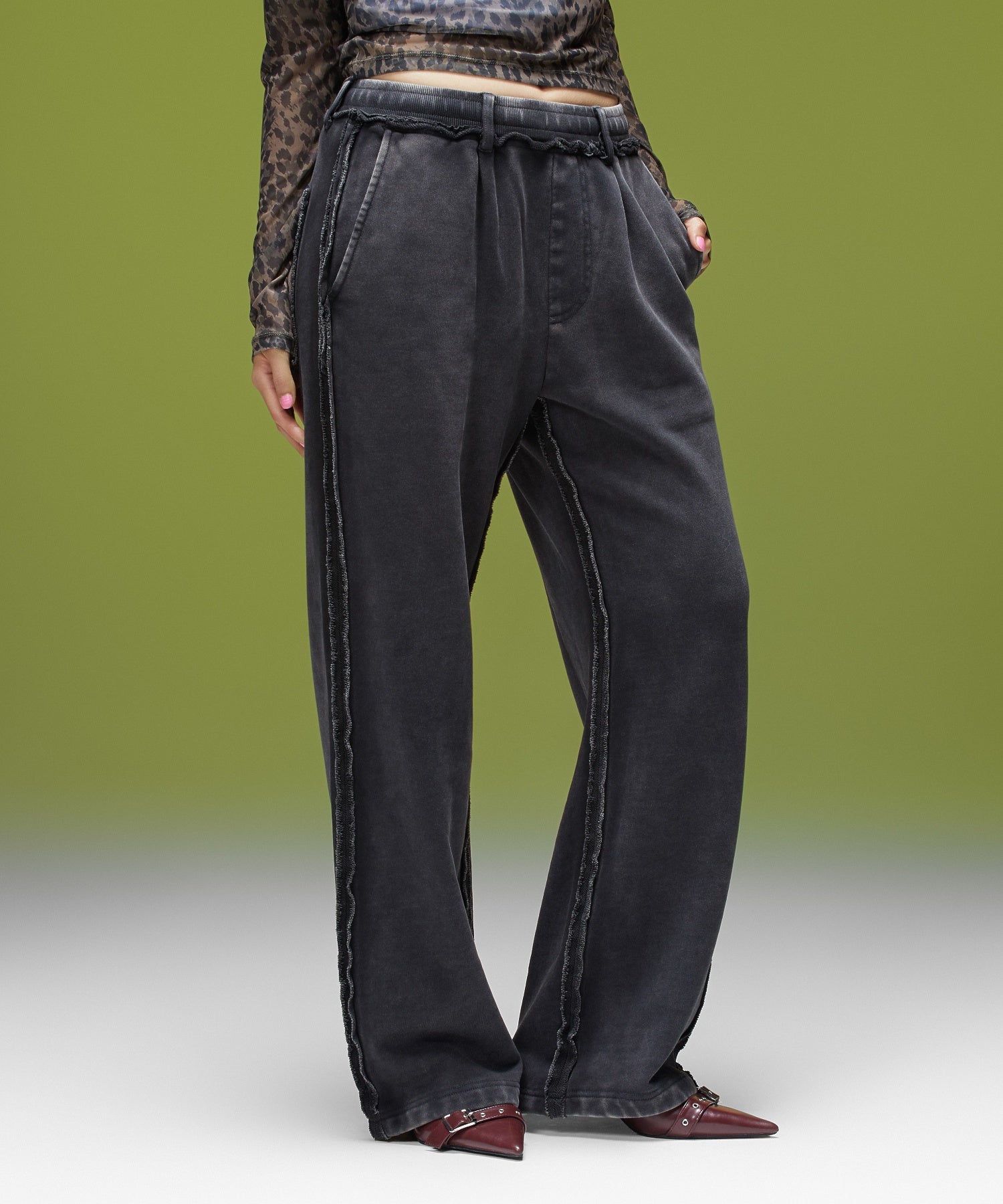 FADED CUT OUT SWEATPANTS