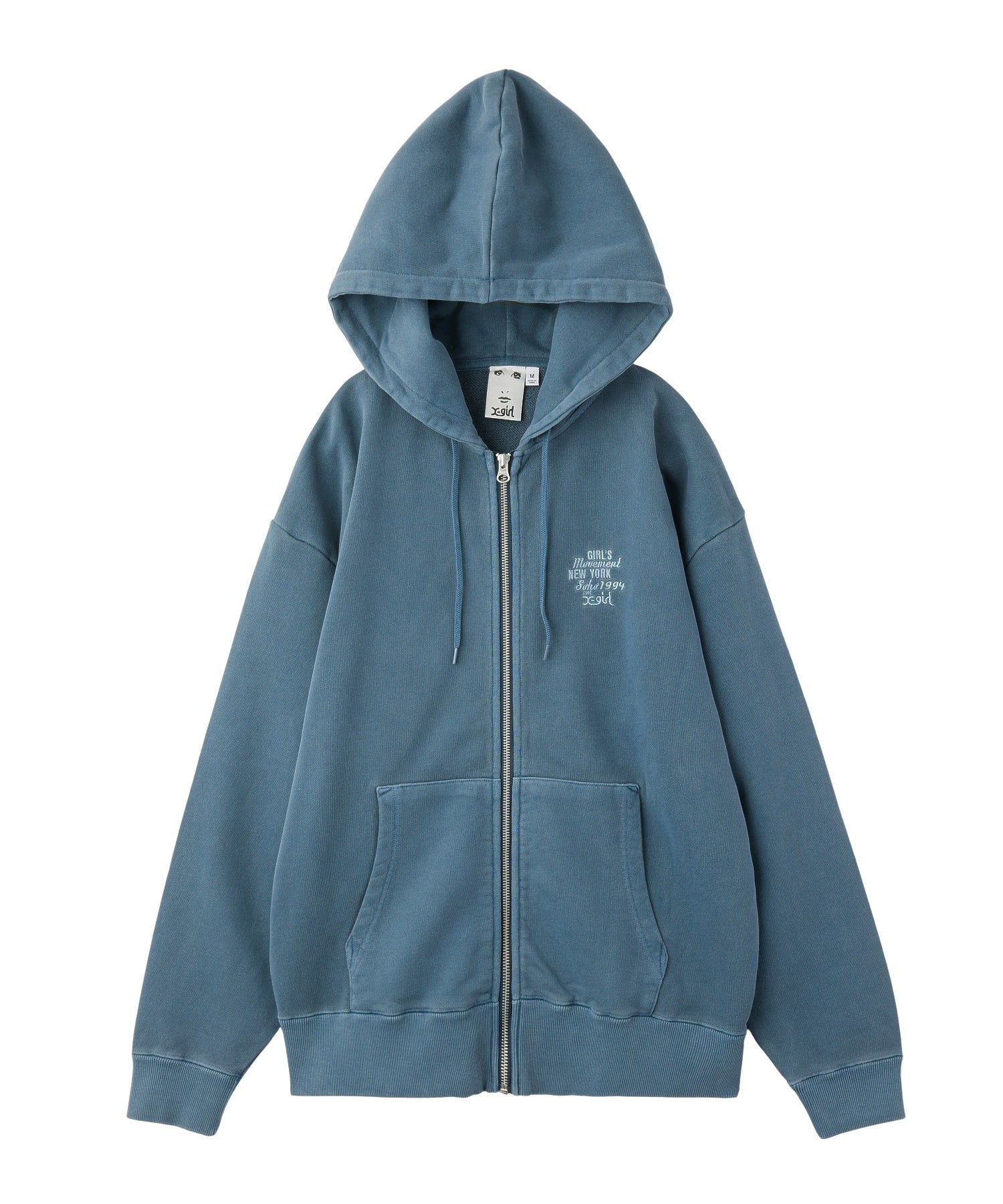 MIX LOGO & FACE FADED ZIP UP SWEAT HOODIE