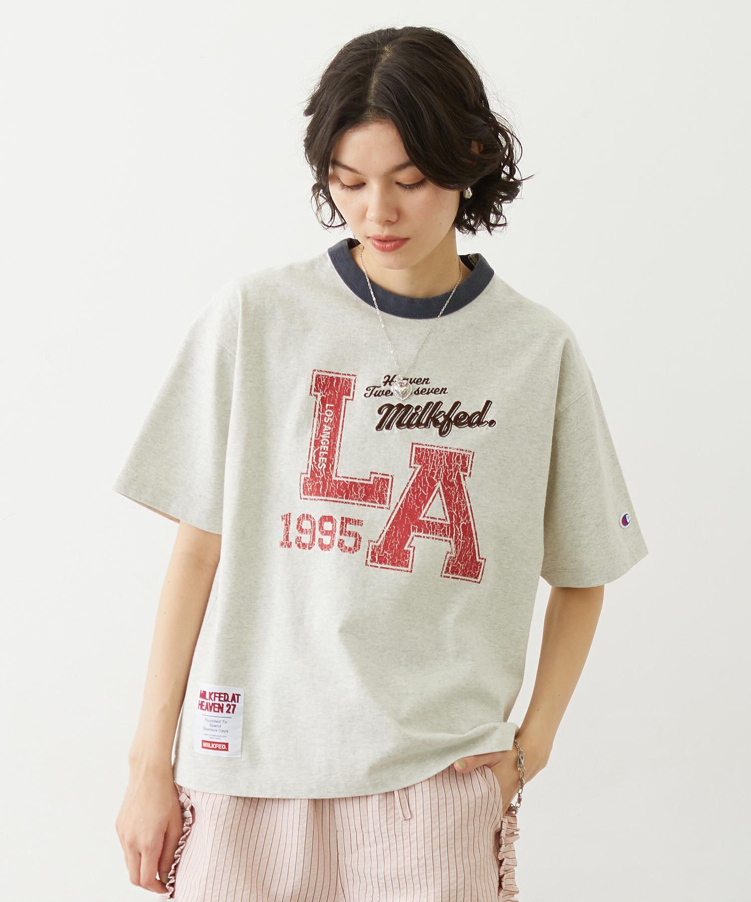 MILKFED.×CHAMPION LA LOGO S/S TEE