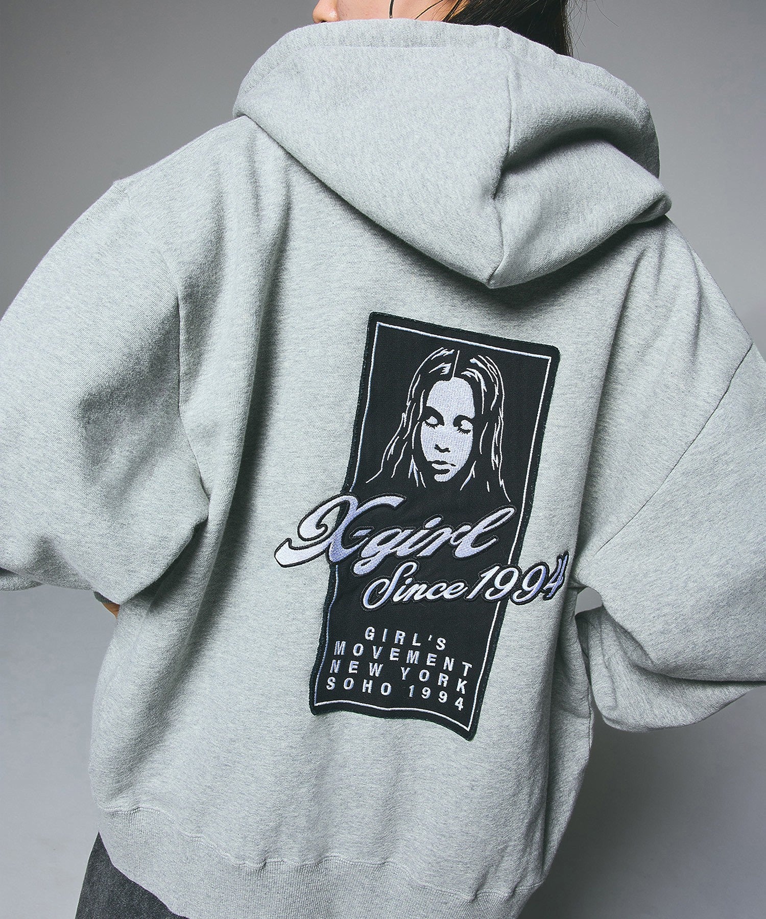 FACE BOX PATCH ZIP UP SWEAT HOODIE