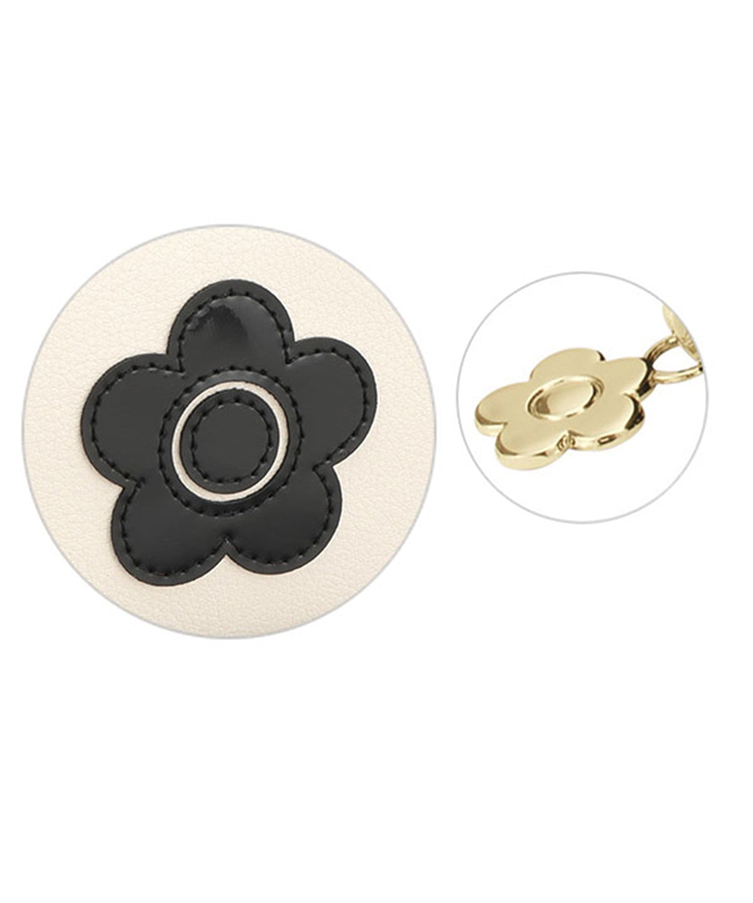 MARY QUANT/ENAMEL DAISY PATCH MINIMAL POUCH
