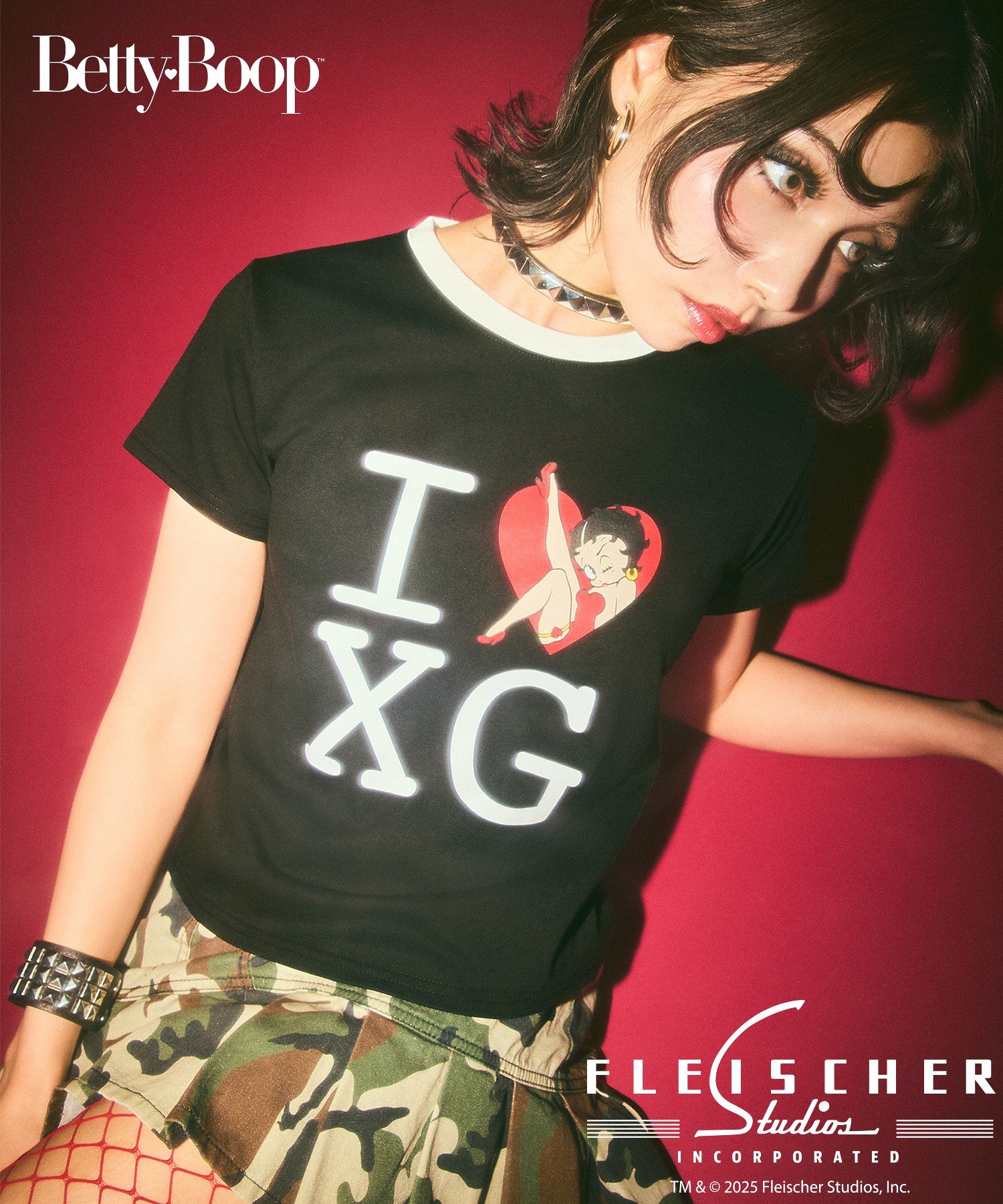 X-girl × BETTY BOOP(TM) S/S BABY TEE